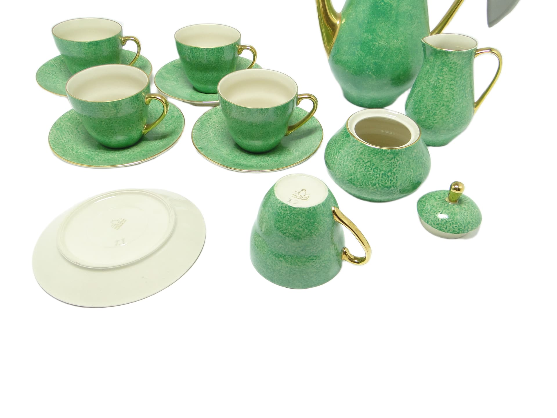 Zestaw do kawy, mid-century modern, porcelana, Porcelit Pruszków, Polska, lata 70. - 95532