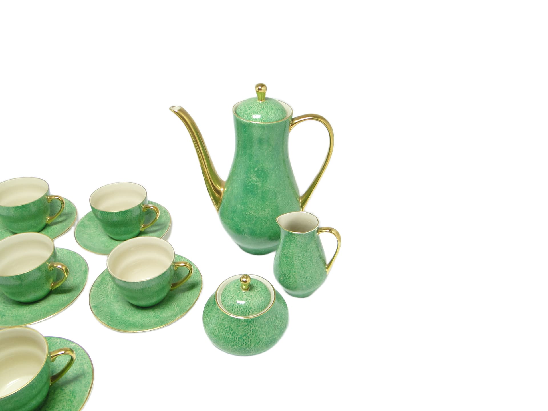 Zestaw do kawy, mid-century modern, porcelana, Porcelit Pruszków, Polska, lata 70. - 95527