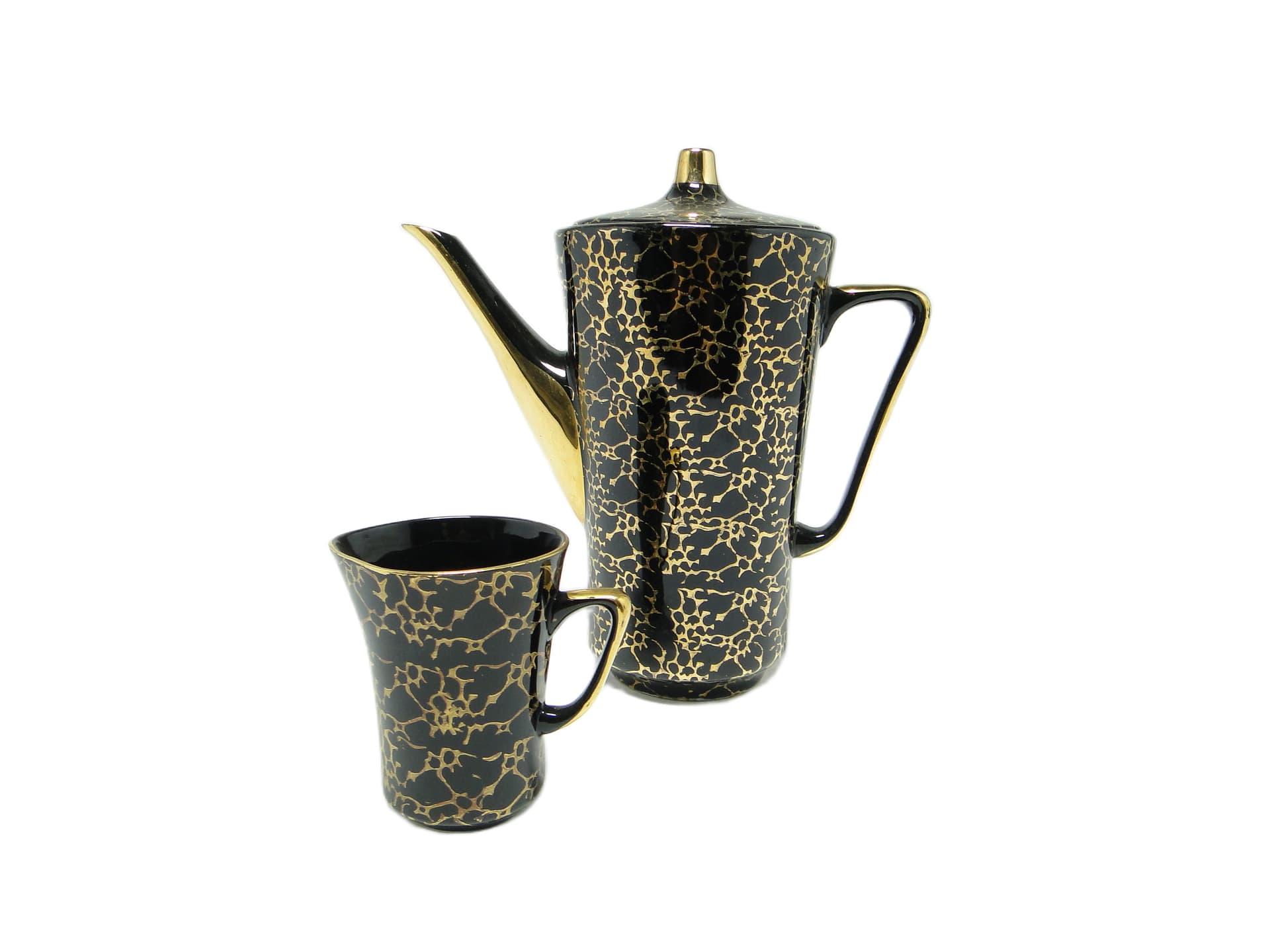 Dzbanek i cukiernica Ira, mid-century modern, porcelana, Ćmielów, Polska, lata 70.