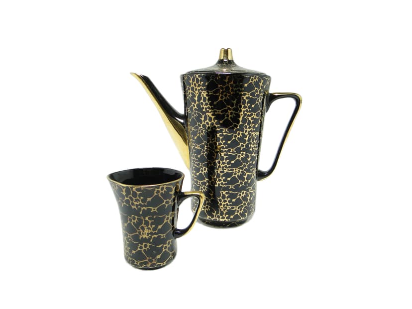 Dzbanek i cukiernica Ira, mid-century modern, porcelana, Ćmielów, Polska, lata 70.