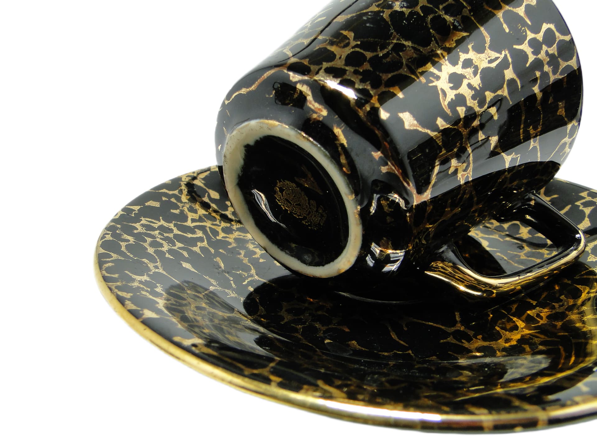 Zestaw filiżanki ze spodkiem Ira, mid-century modern, porcelana, Chodzież, Polska, lata 70. - 95561