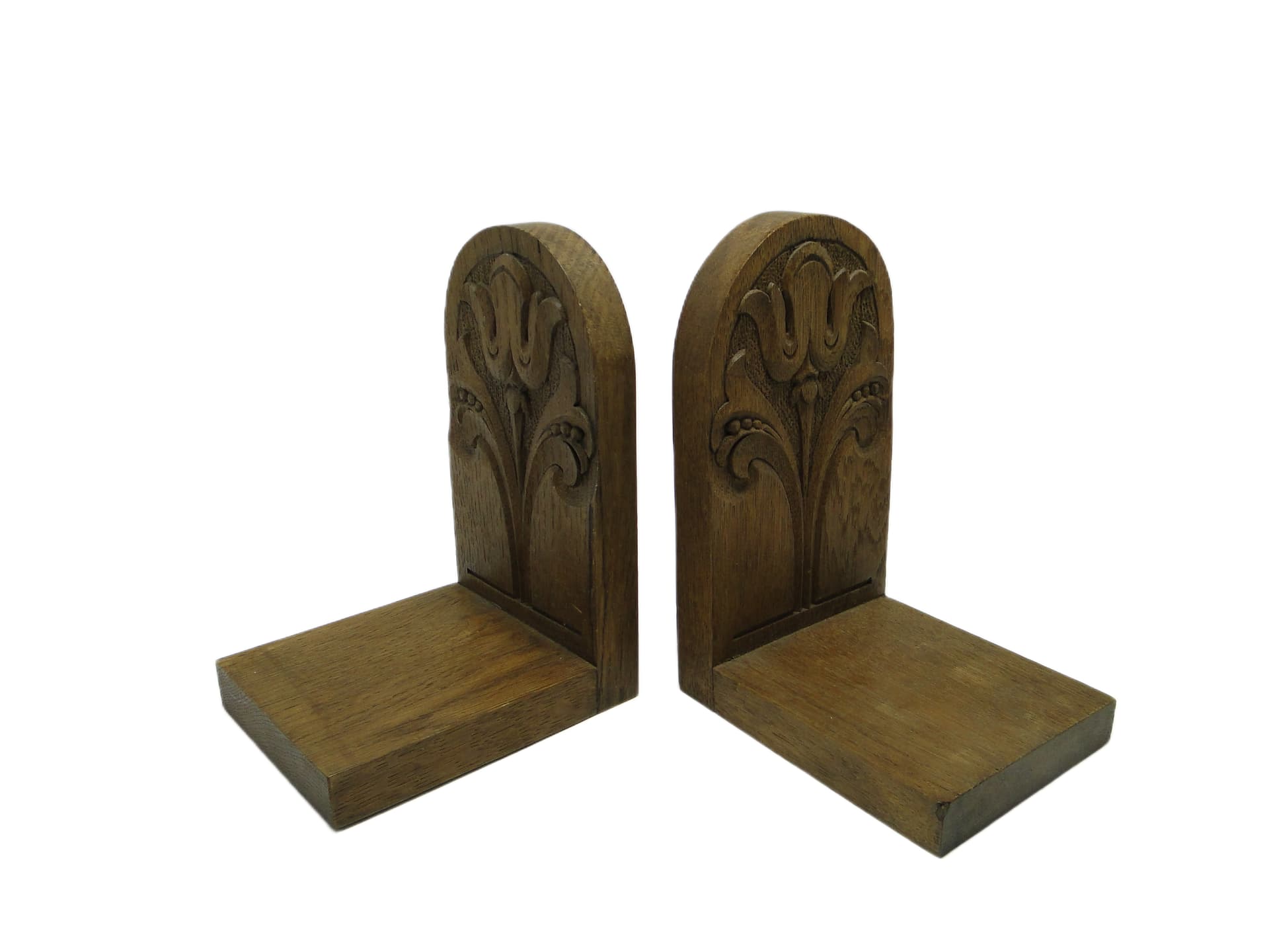 Para podpórek do książek, Art Nouveau, orzech, Austria, początek XX w.