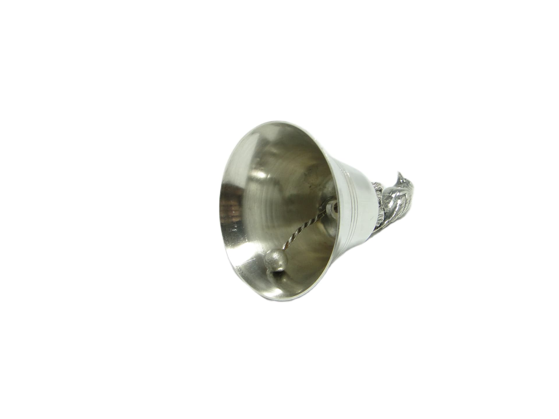 Dzwonek figuralny postmodernizm, mosiądz chromowany, Niemcy, lata 70. - 95681