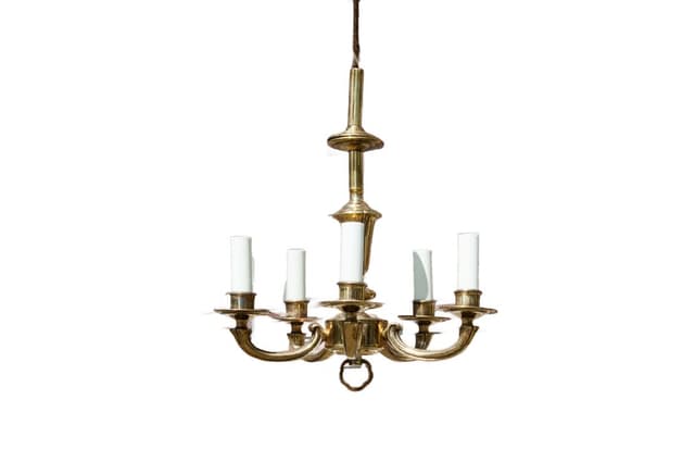 Mosiężny żyrandol pięcioramienny, Europa Zachodnia, lata 50. - WYMIARY