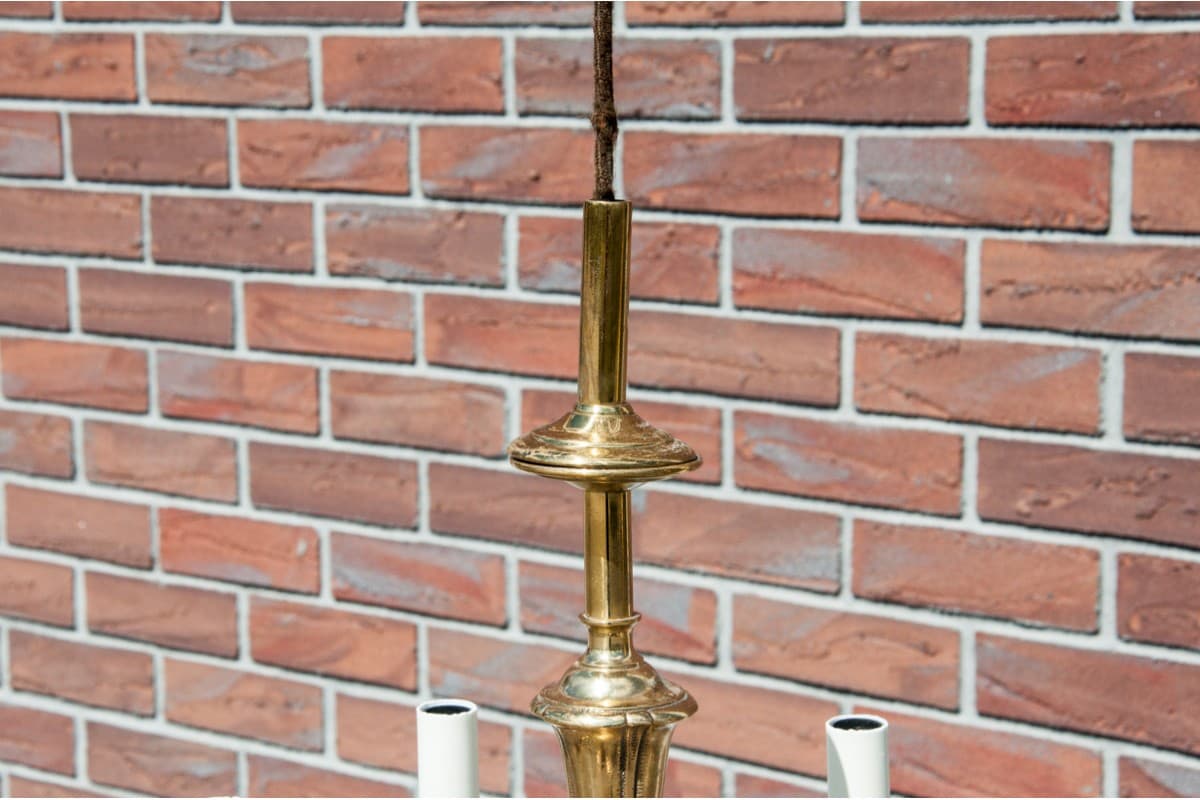 Mosiężny żyrandol pięcioramienny, Europa Zachodnia, lata 50. - 57890