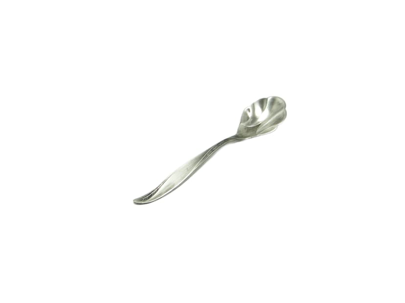Sugar spoon, modernism, silver-plated brass, HEFRA, Poland, 1960s.