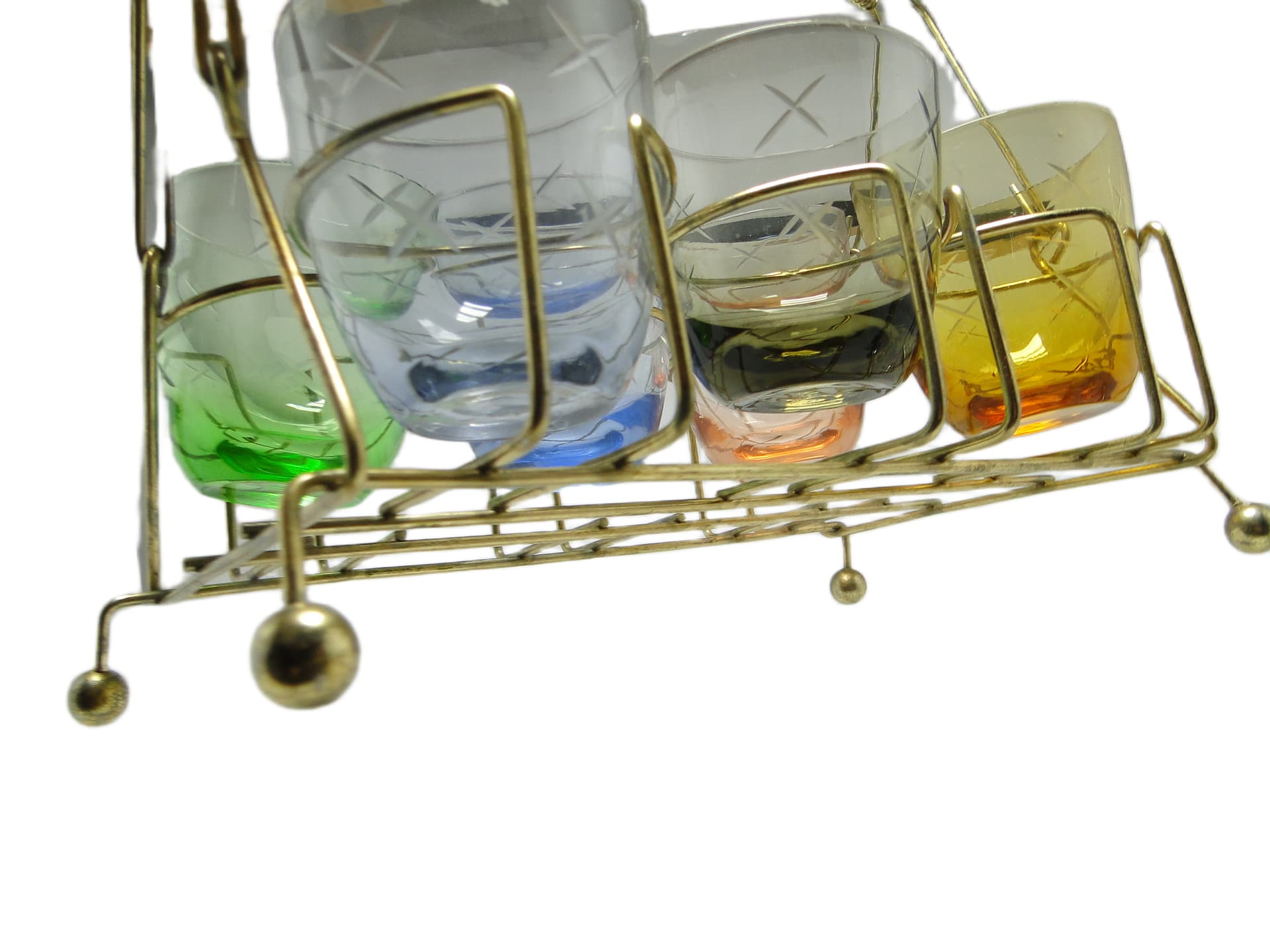 Kabaret na kieliszki, mid-century modern, szkło, Belgia, lata 60. - 95798