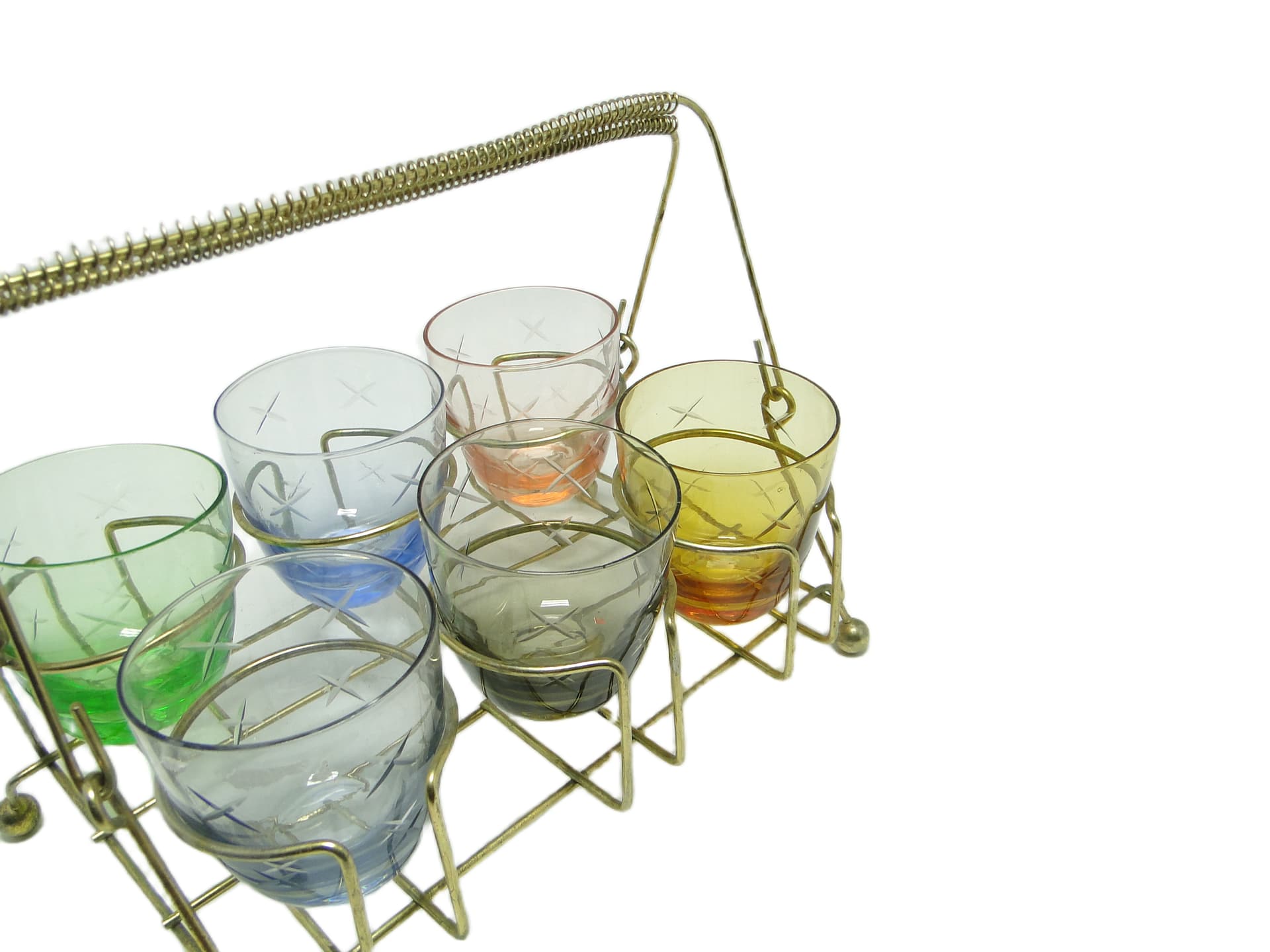 Kabaret na kieliszki, mid-century modern, szkło, Belgia, lata 60. - 95801