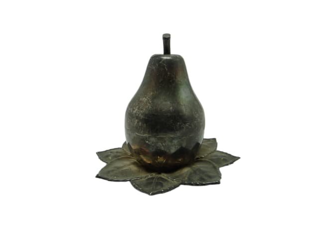 Cukiernica Art Nouveau, mosiądz srebrzony, Szandrik, Węgry, lata 30. - WYMIARY