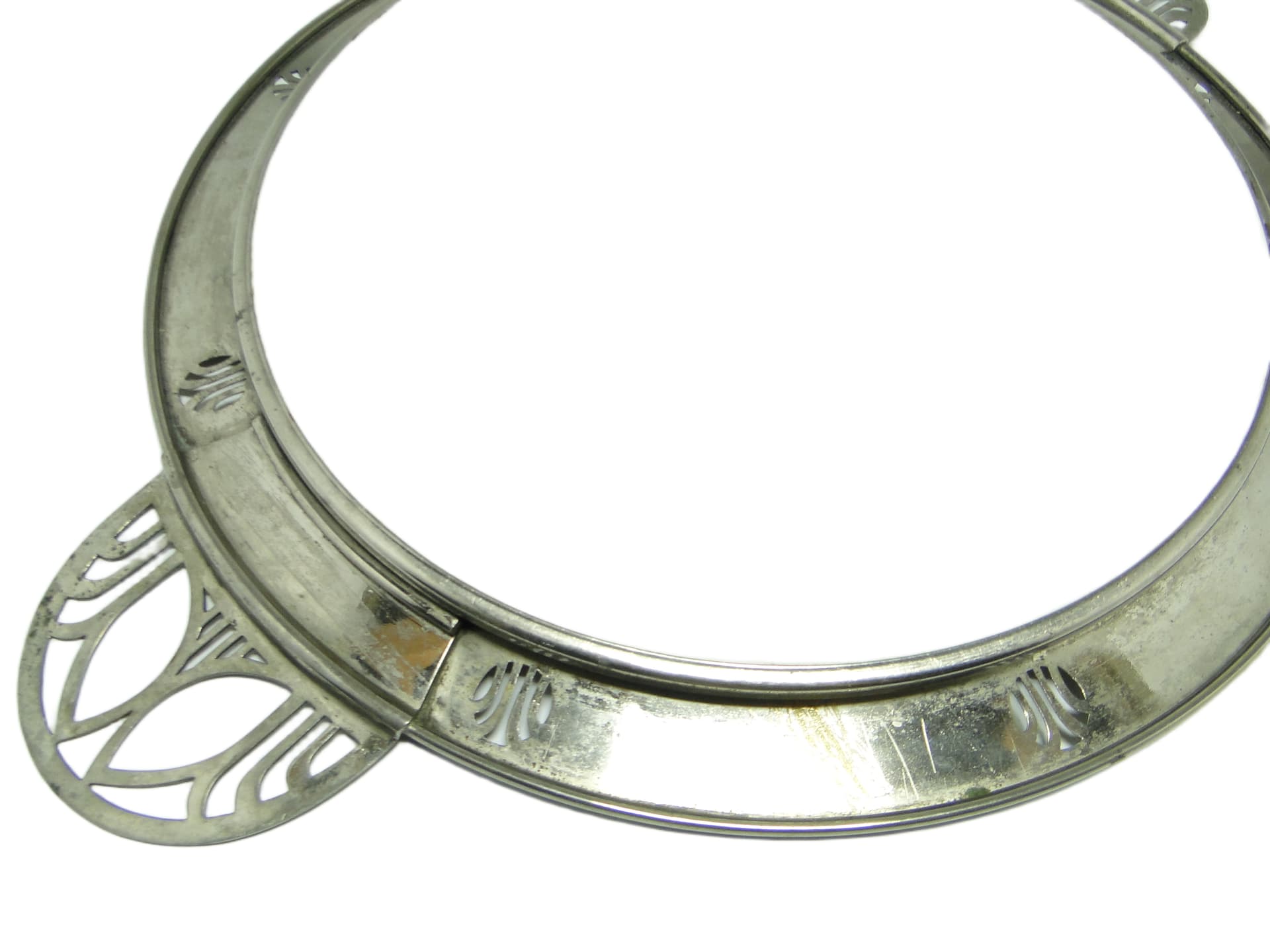 Art Nouveau tray, silver-plated brass, white porcelain, Austria, early 20th c. - 95865