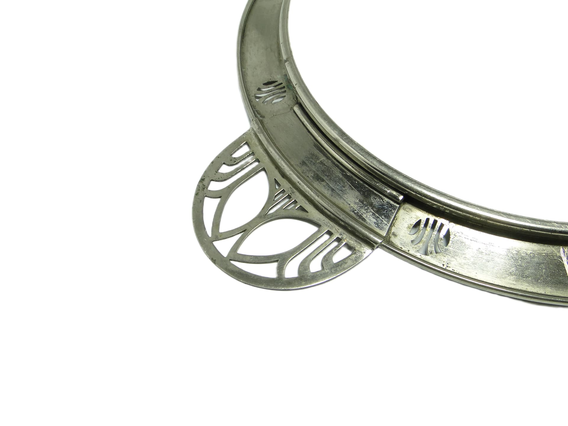 Art Nouveau tray, silver-plated brass, white porcelain, Austria, early 20th c. - 95862