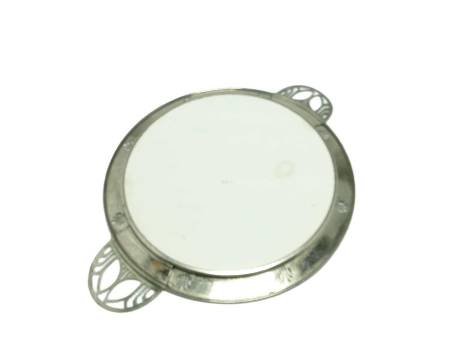 Art Nouveau tray, silver-plated brass, white porcelain, Austria, early 20th c. - 95861