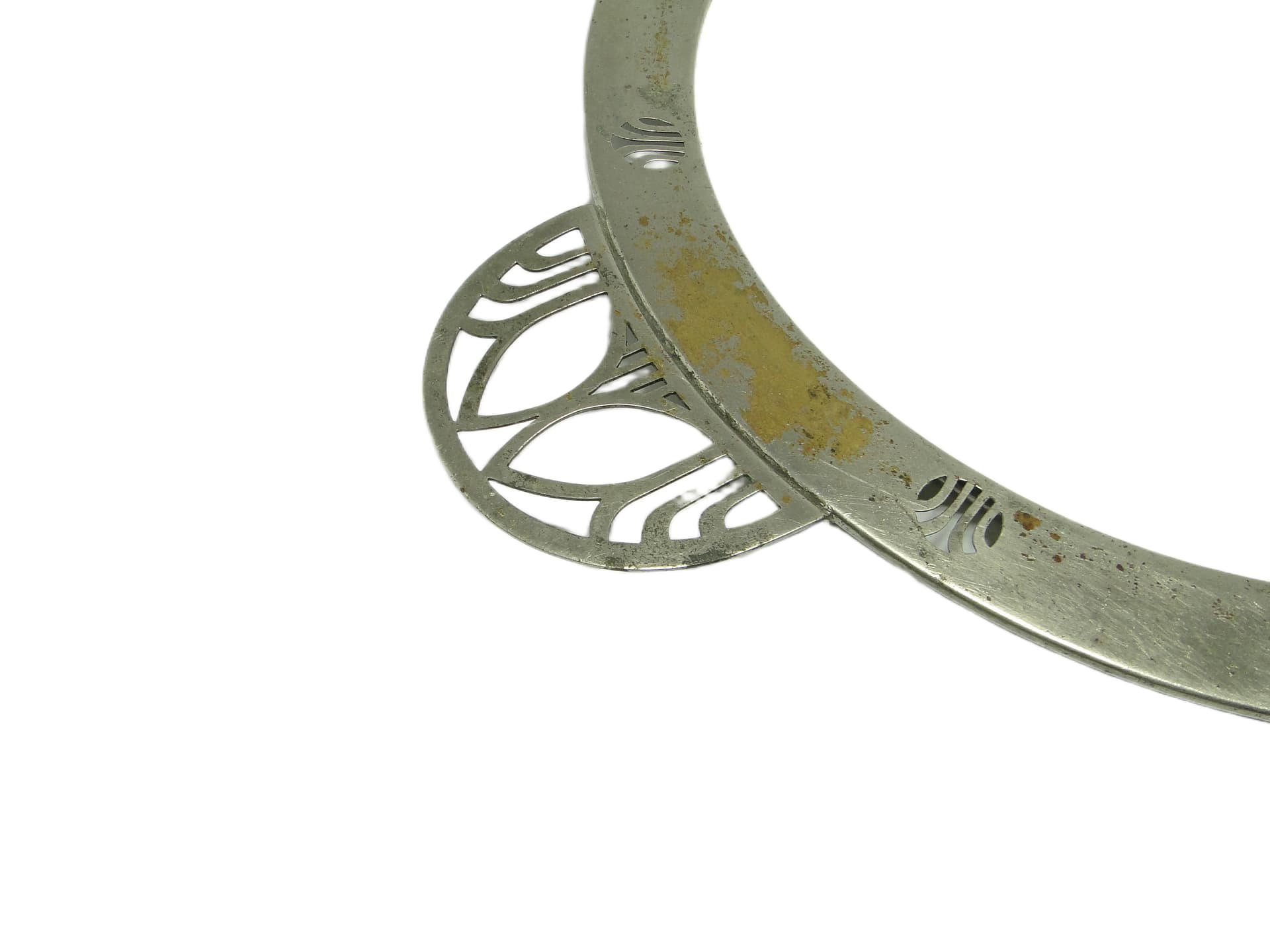 Art Nouveau tray, silver-plated brass, white porcelain, Austria, early 20th c. - 95857