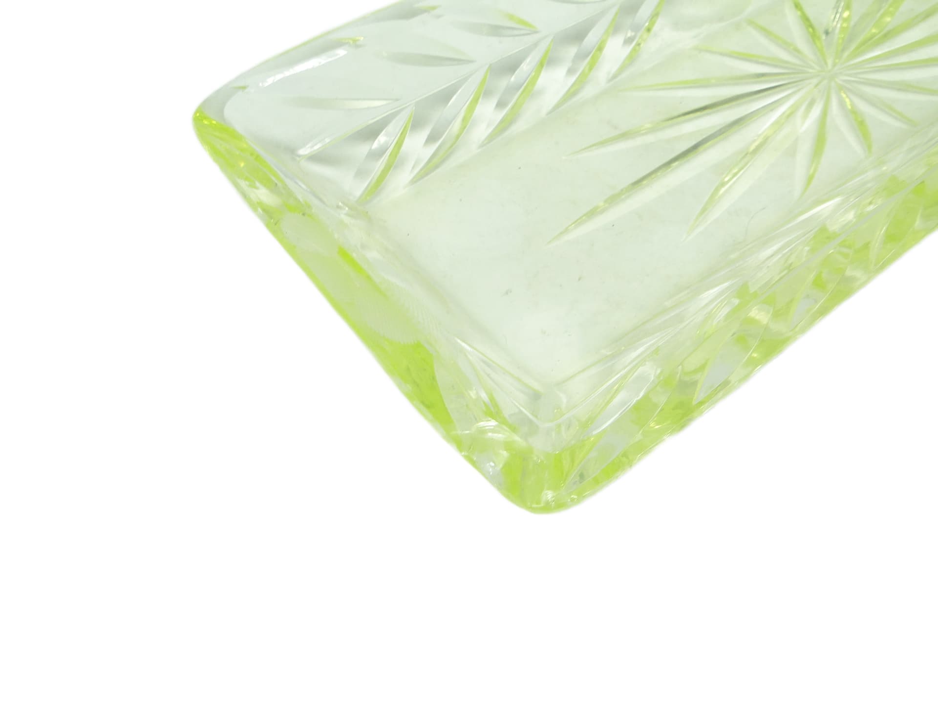 Art Deco desk organizer, uranium glass, Poland, 1920s. - 95871