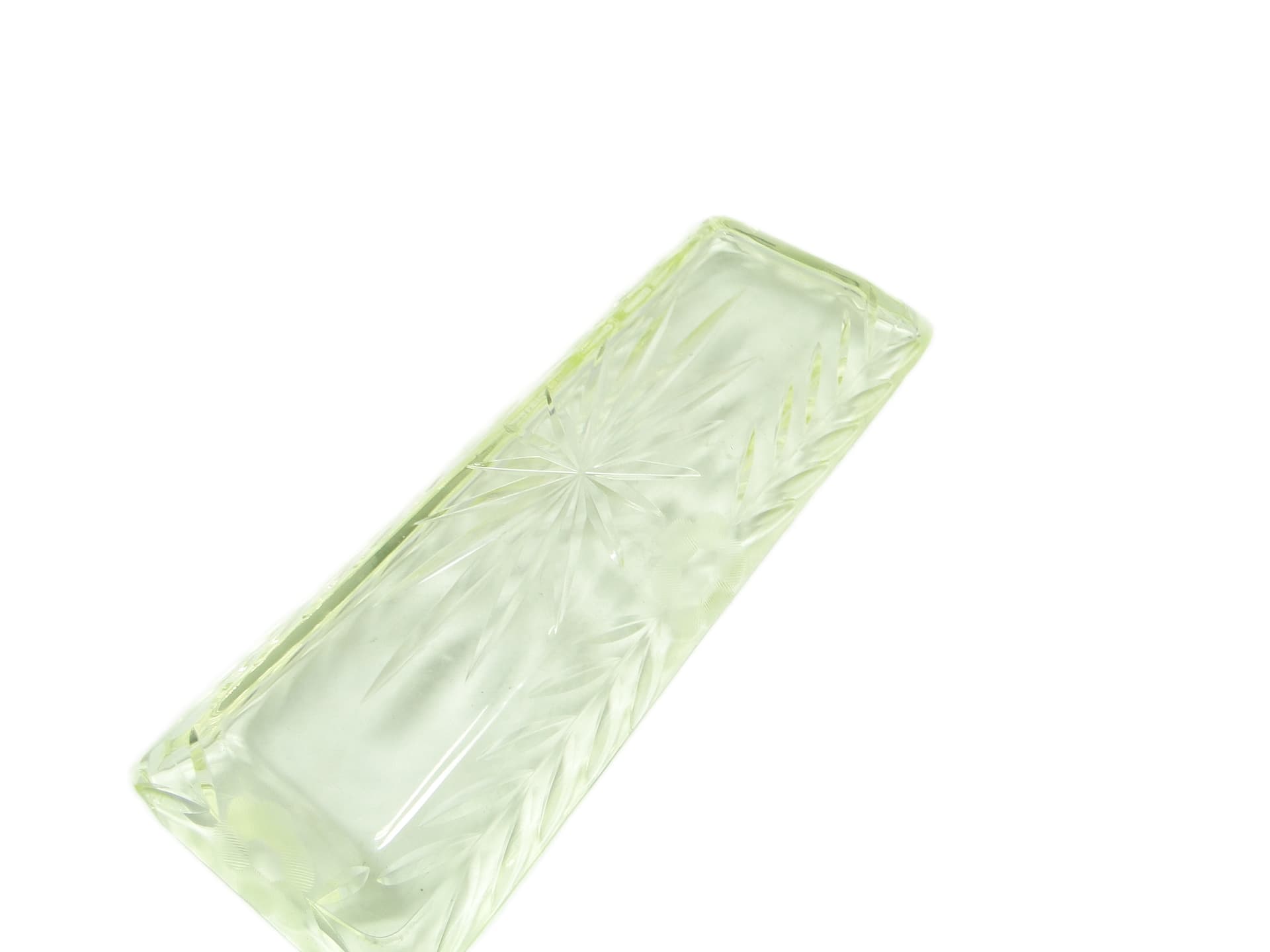 Art Deco desk organizer, uranium glass, Poland, 1920s. - 95869