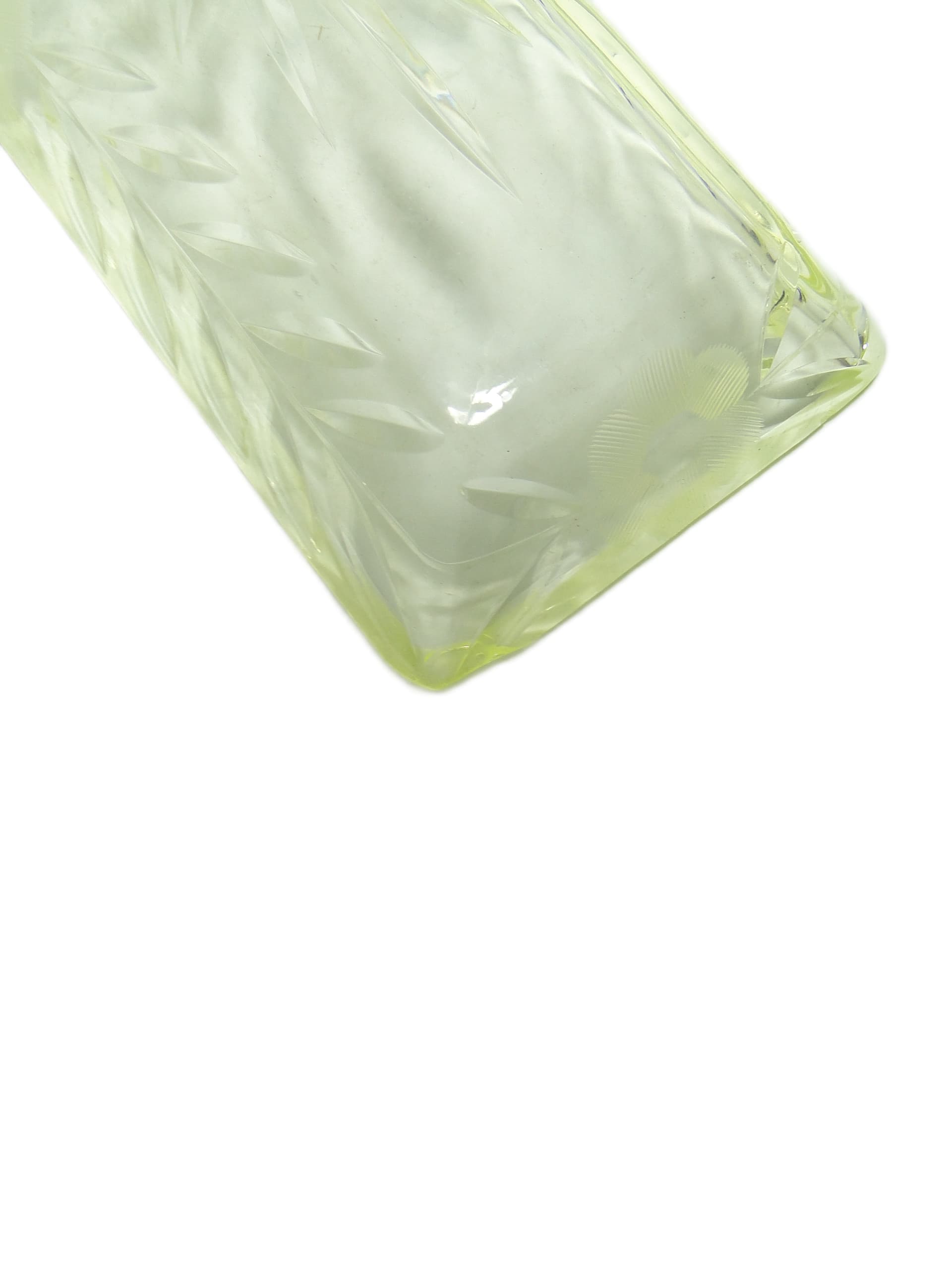 Art Deco desk organizer, uranium glass, Poland, 1920s. - 95870