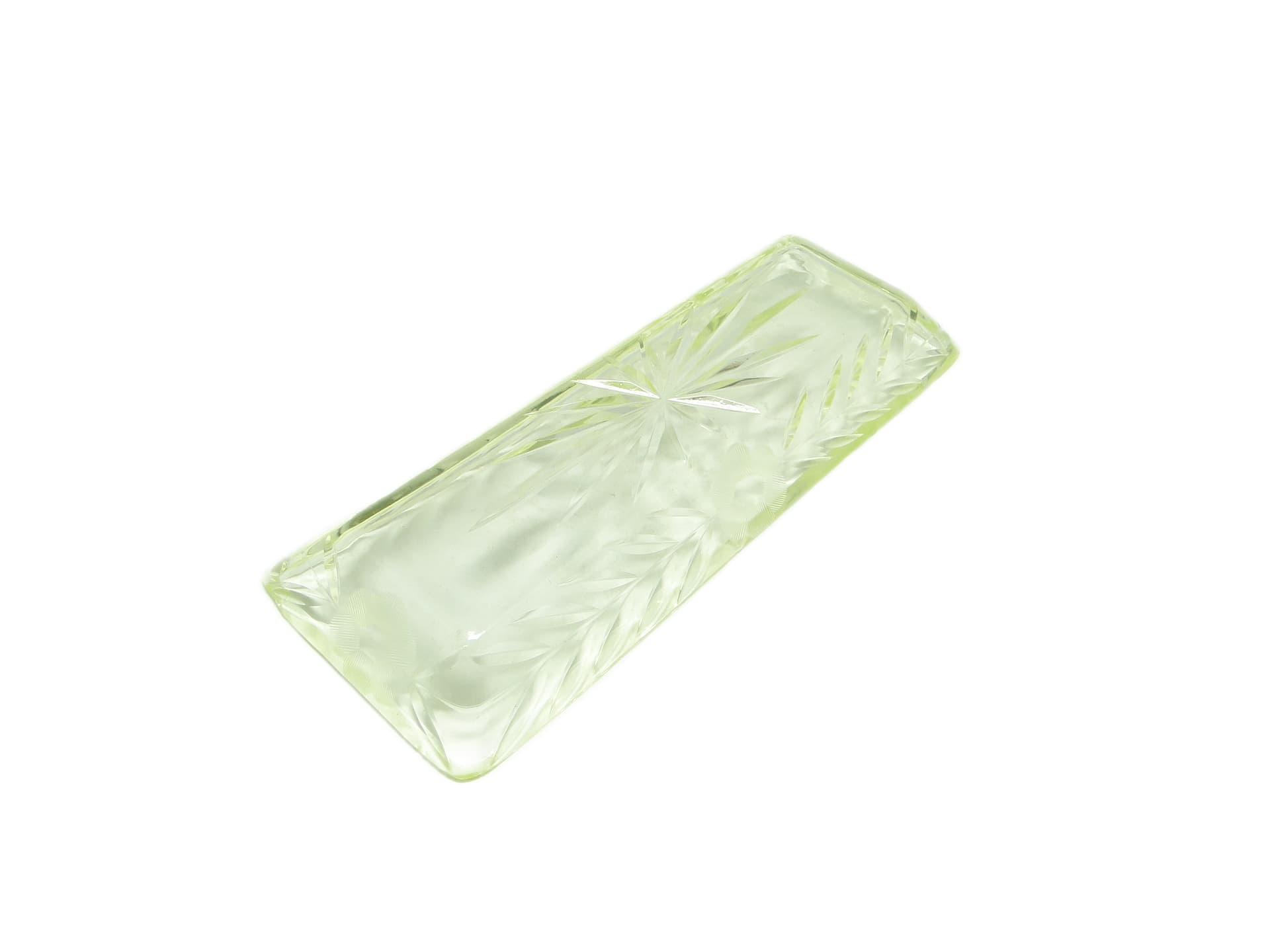 Art Deco desk organizer, uranium glass, Poland, 1920s. - 95876