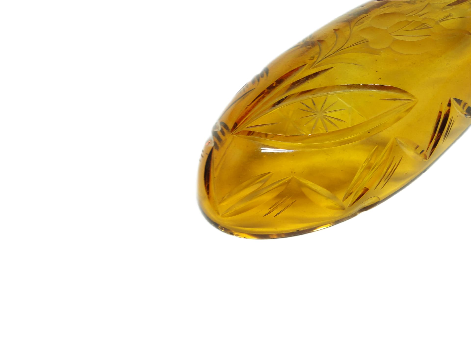 Art Deco desk organizer, yellow crystal, Poland, 1920s. - 95885