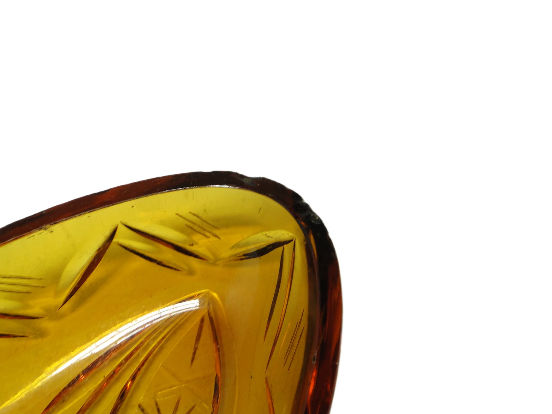 Art Deco desk organizer, yellow crystal, Poland, 1920s. - 95883