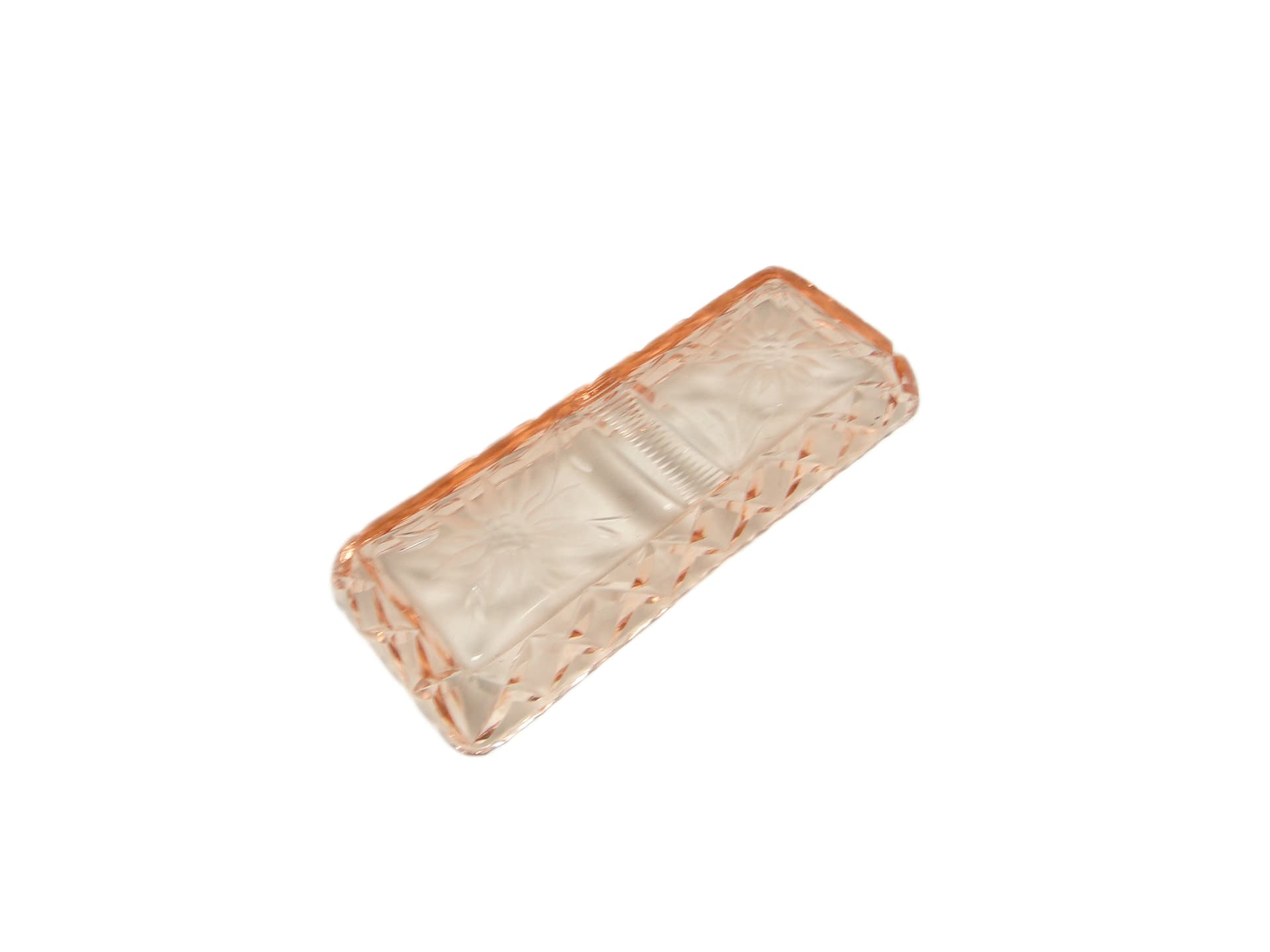 Art Deco organizer, pink crystal, Poland, 1920s. - 95890