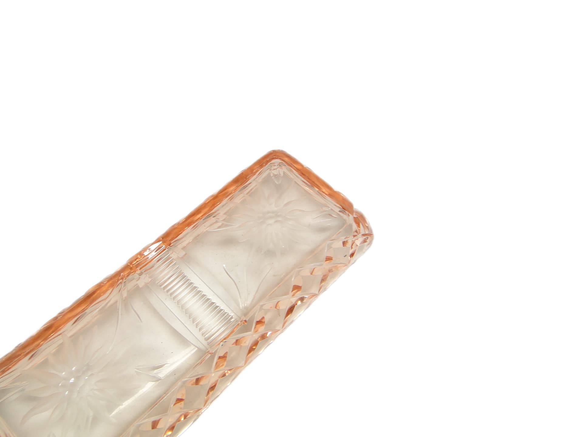 Art Deco organizer, pink crystal, Poland, 1920s. - 95892