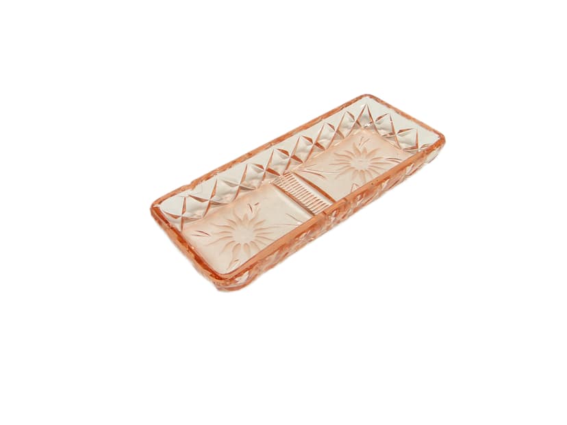 Art Deco organizer, pink crystal, Poland, 1920s.