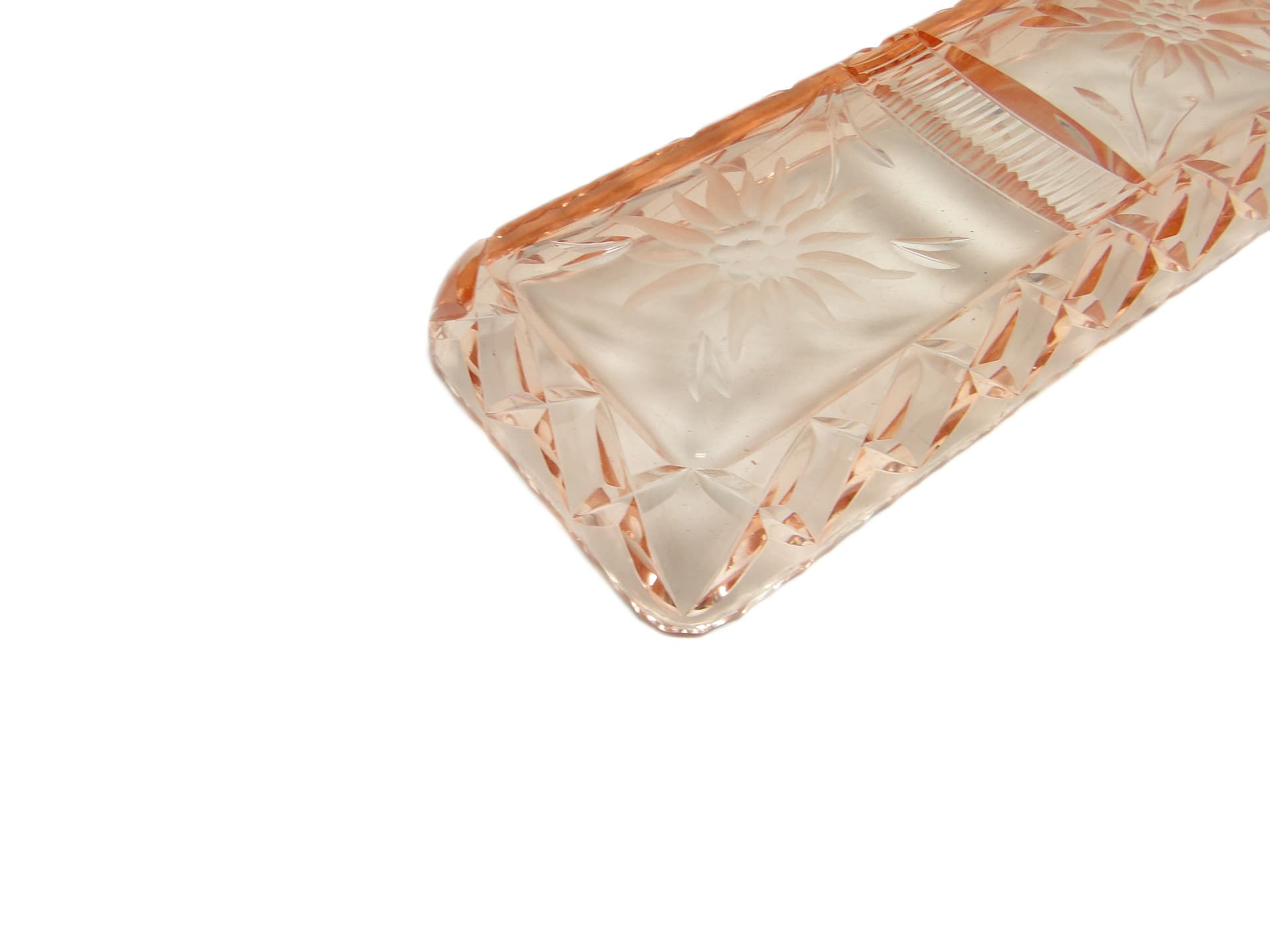 Art Deco organizer, pink crystal, Poland, 1920s. - 95893