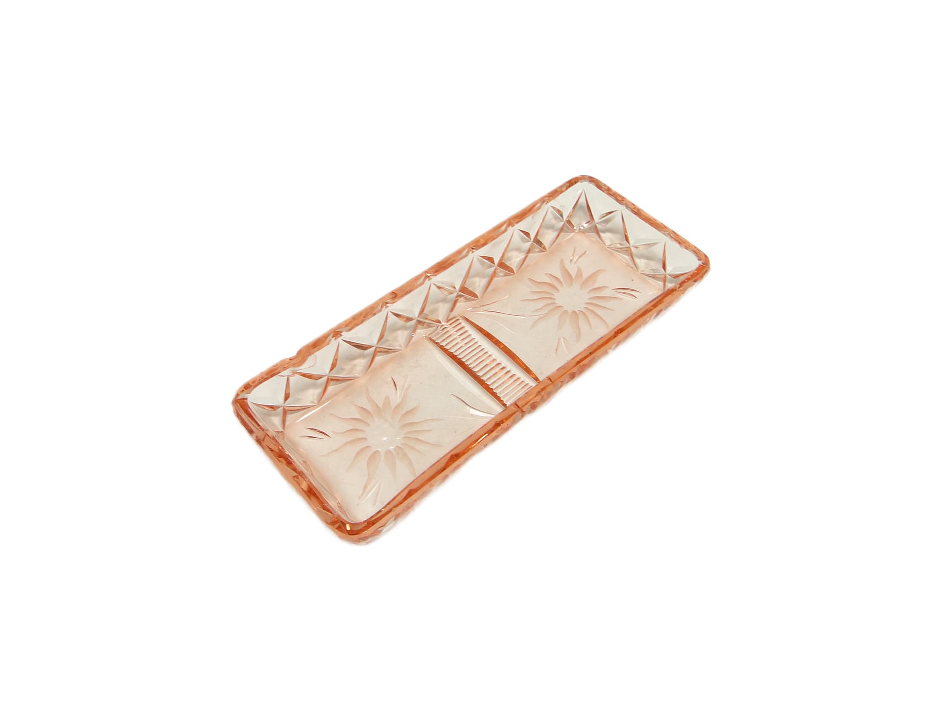 Art Deco organizer, pink crystal, Poland, 1920s. - 95889