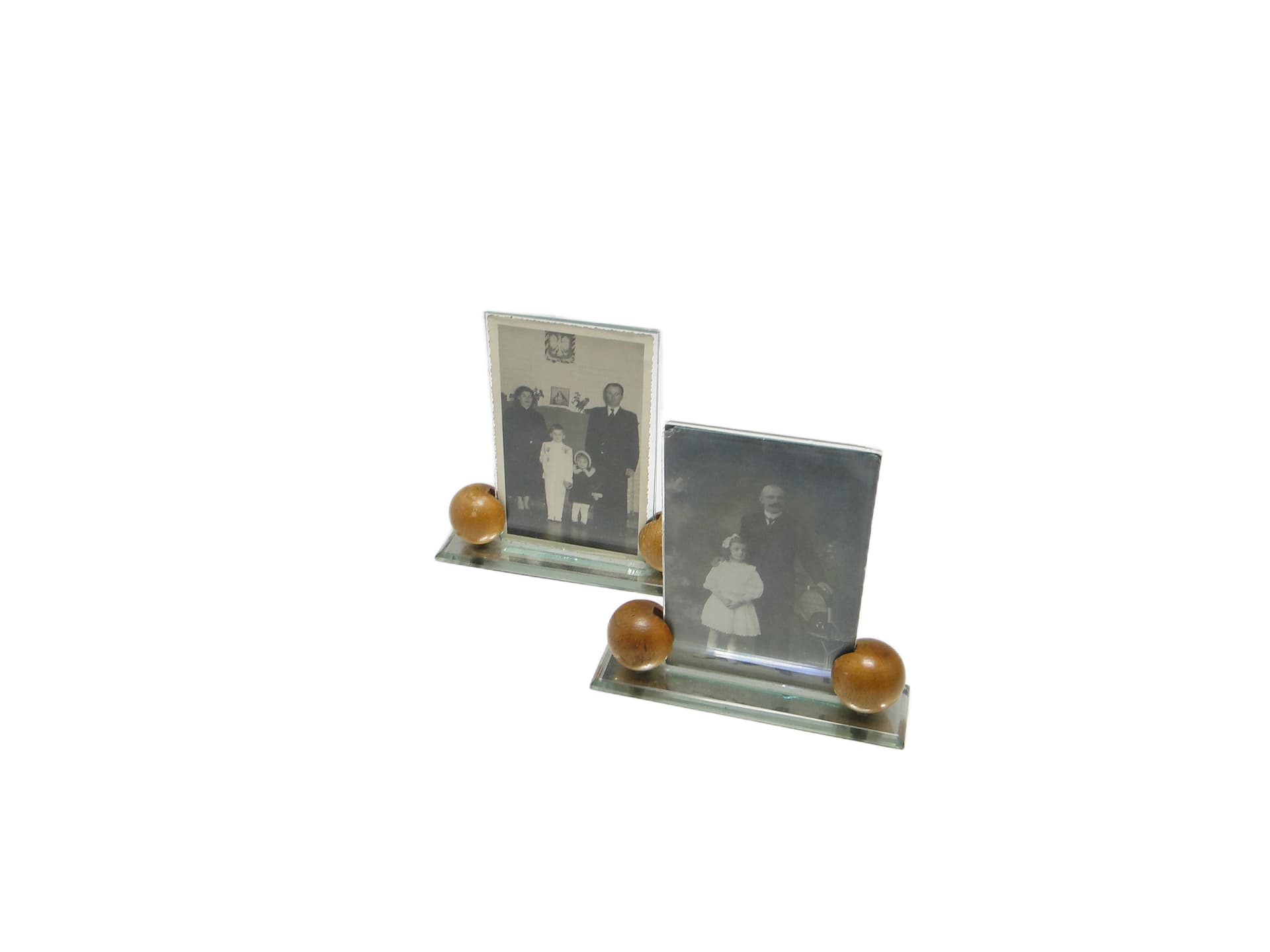 Pair of Art Deco photo frames, transparent glass, Belgium, 1930s. - 95942