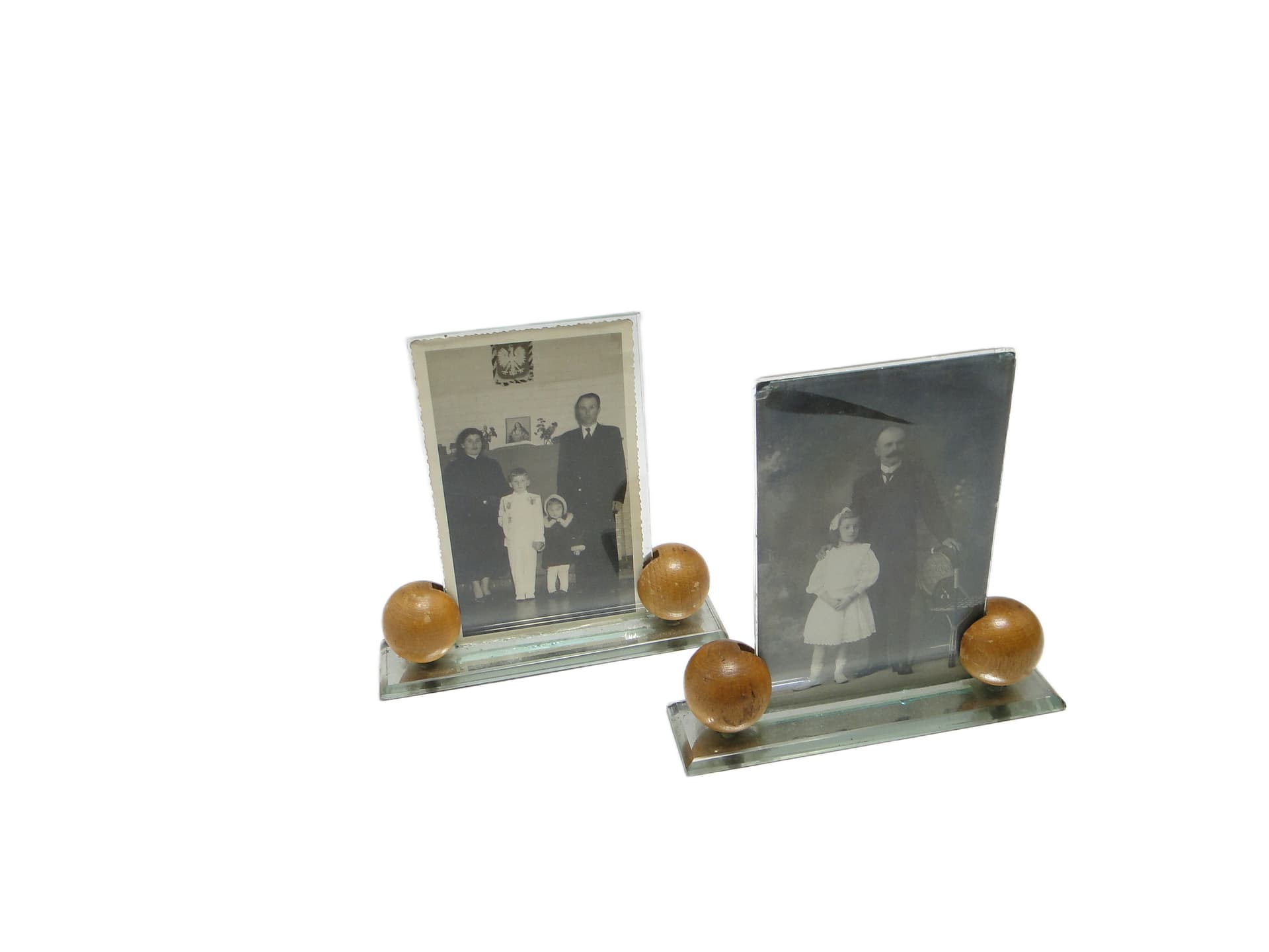 Pair of Art Deco photo frames, transparent glass, Belgium, 1930s. - 95941