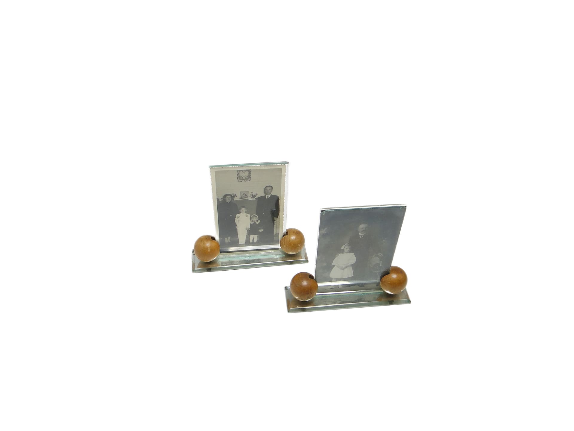 Pair of Art Deco photo frames, transparent glass, Belgium, 1930s. - 95944
