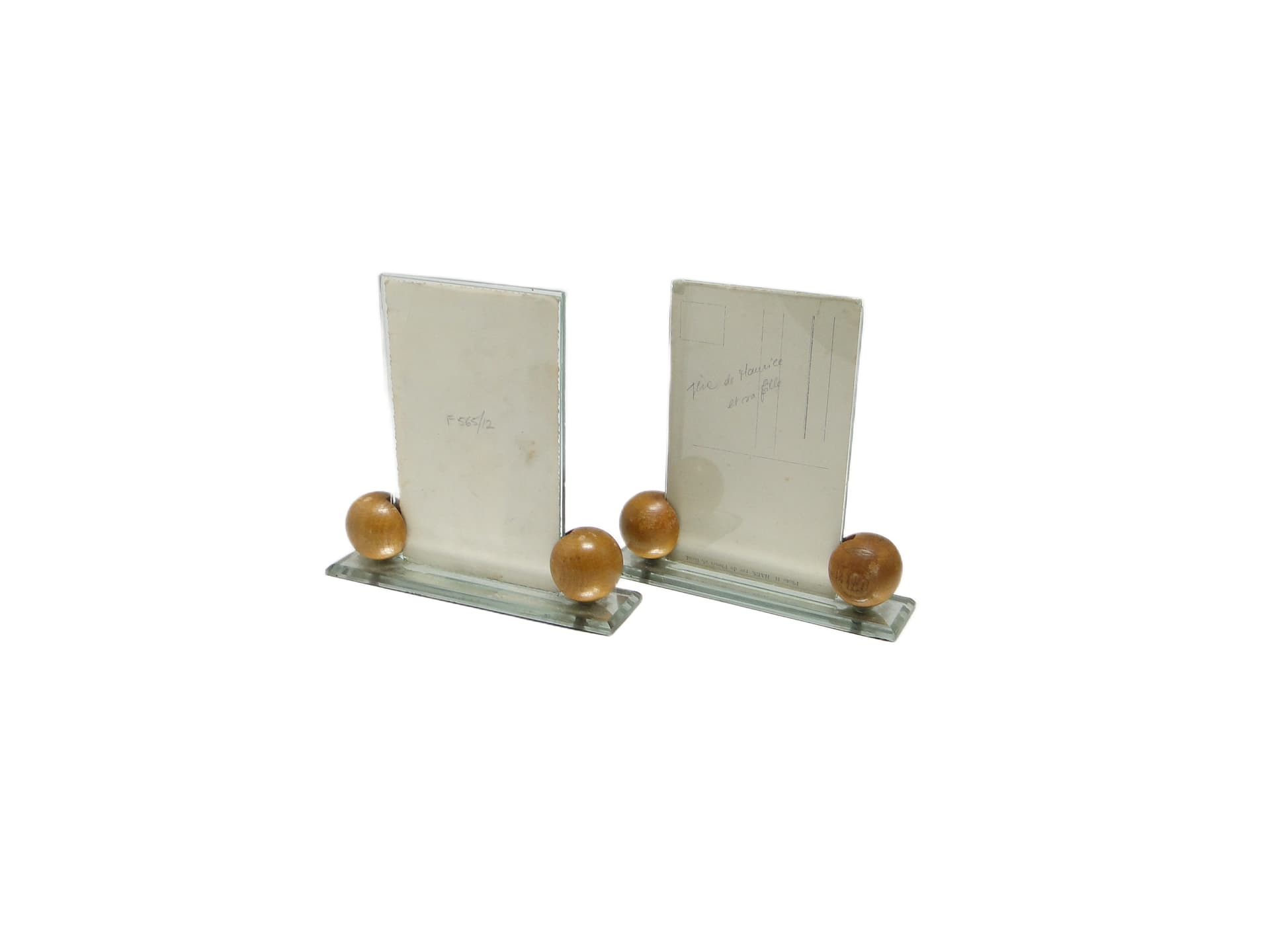 Pair of Art Deco photo frames, transparent glass, Belgium, 1930s. - 95946