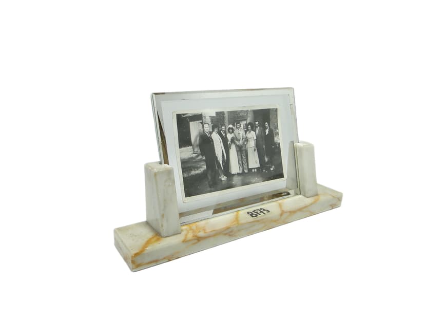 Art Deco photo frame, ivory marble, Belgium, 1930s.