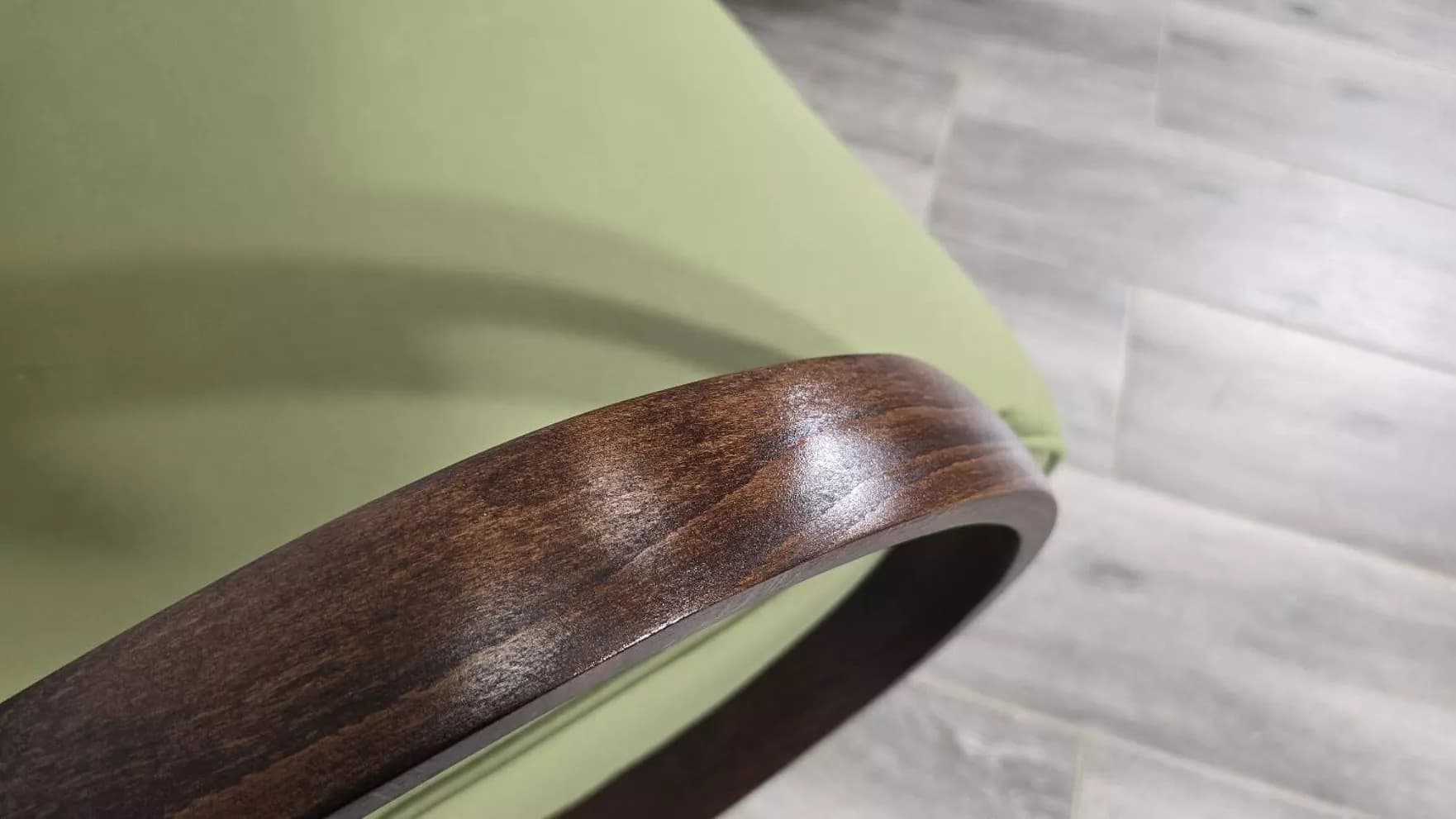 Armchair H 410, olive velvet, dark wood, by J. Halabala, UP Závody, Czechoslovakia, 1960s. - 725