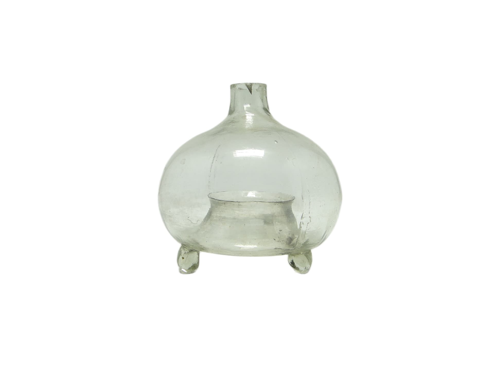 Łapka na muchy Art Deco, szkło transparentne, Polska, lata 50.