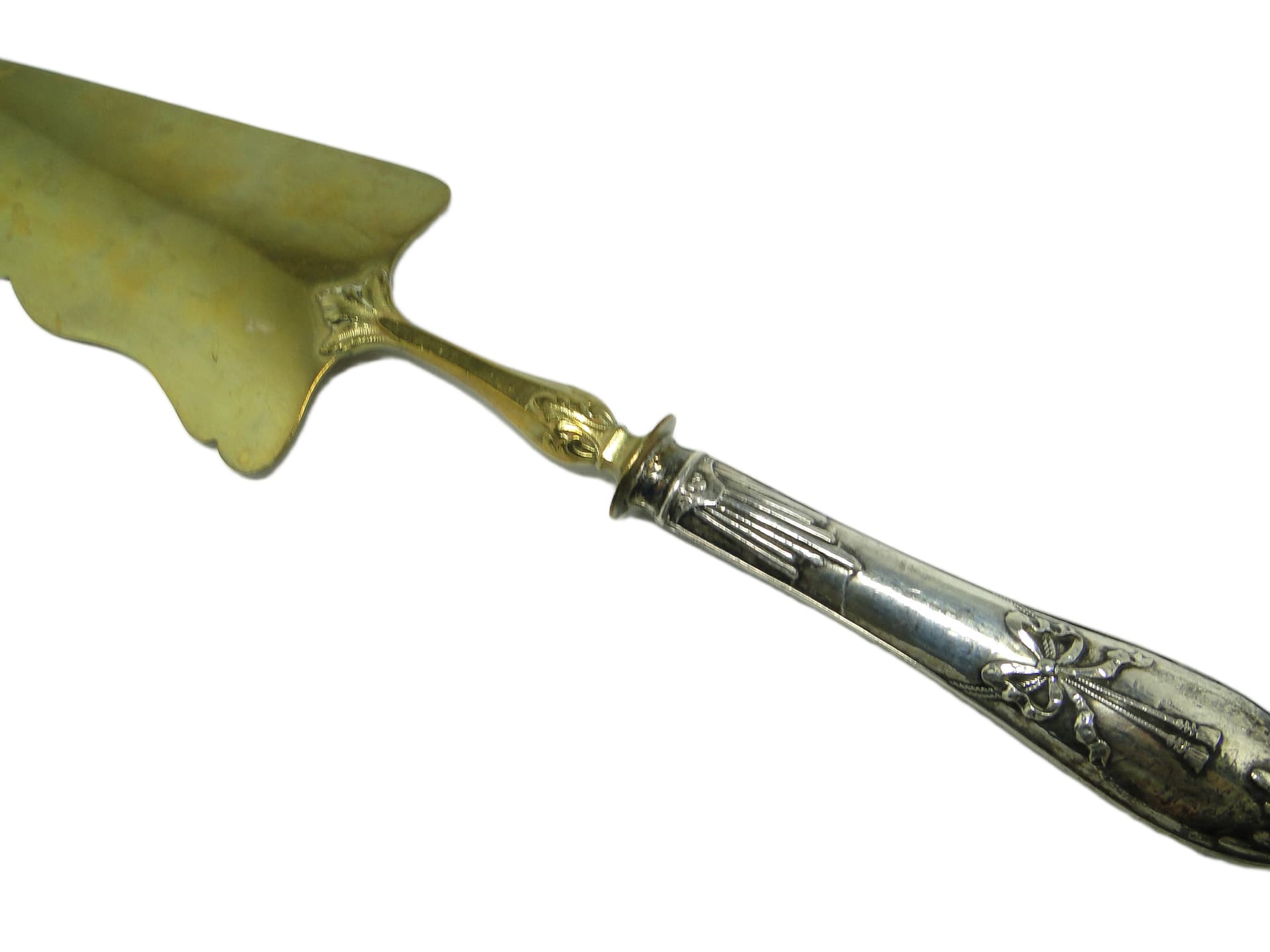 Cake server, Art Nouveau, gilded brass, silver, France, early 20th c. - 96393