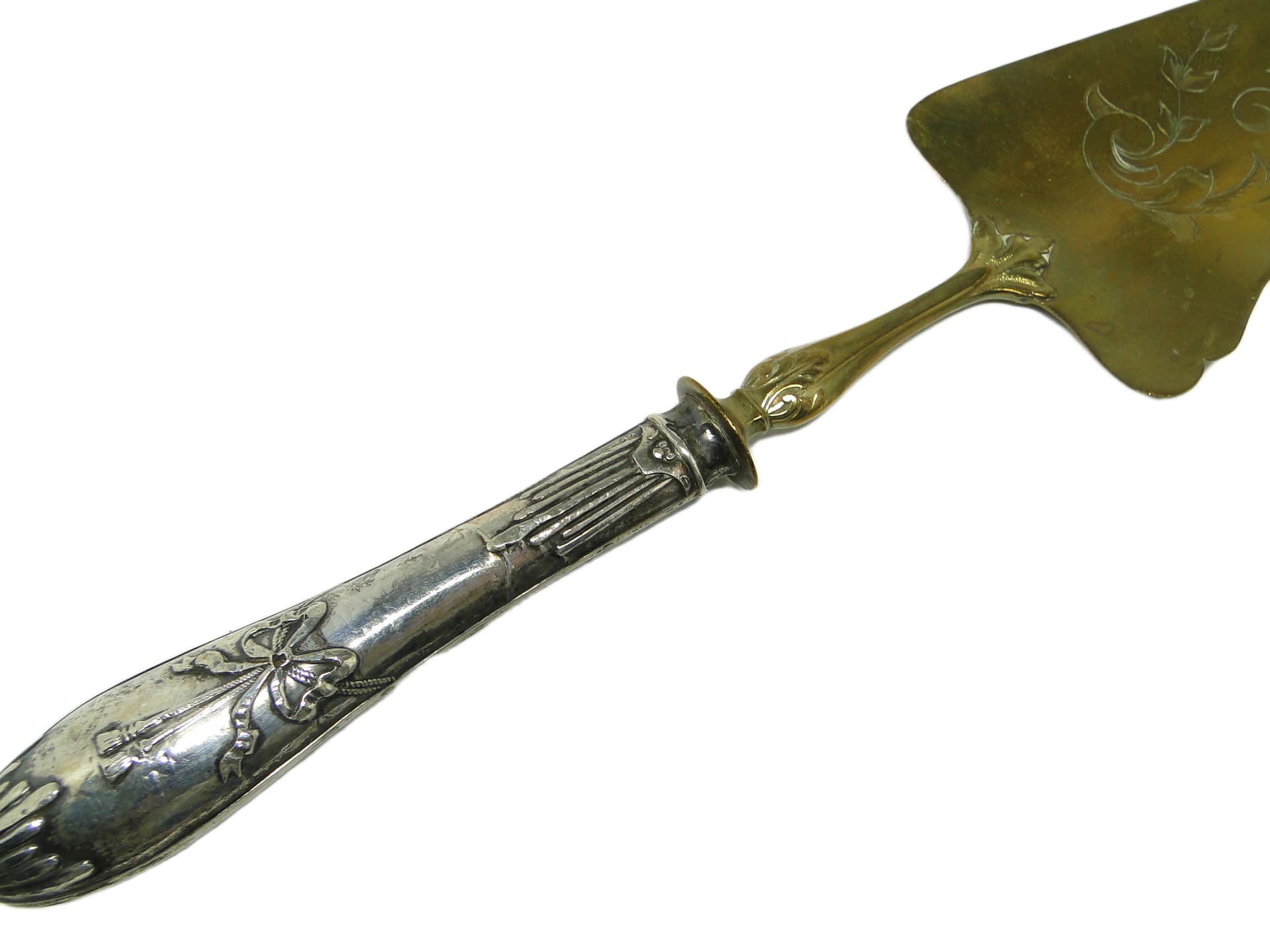 Cake server, Art Nouveau, gilded brass, silver, France, early 20th c. - 96391