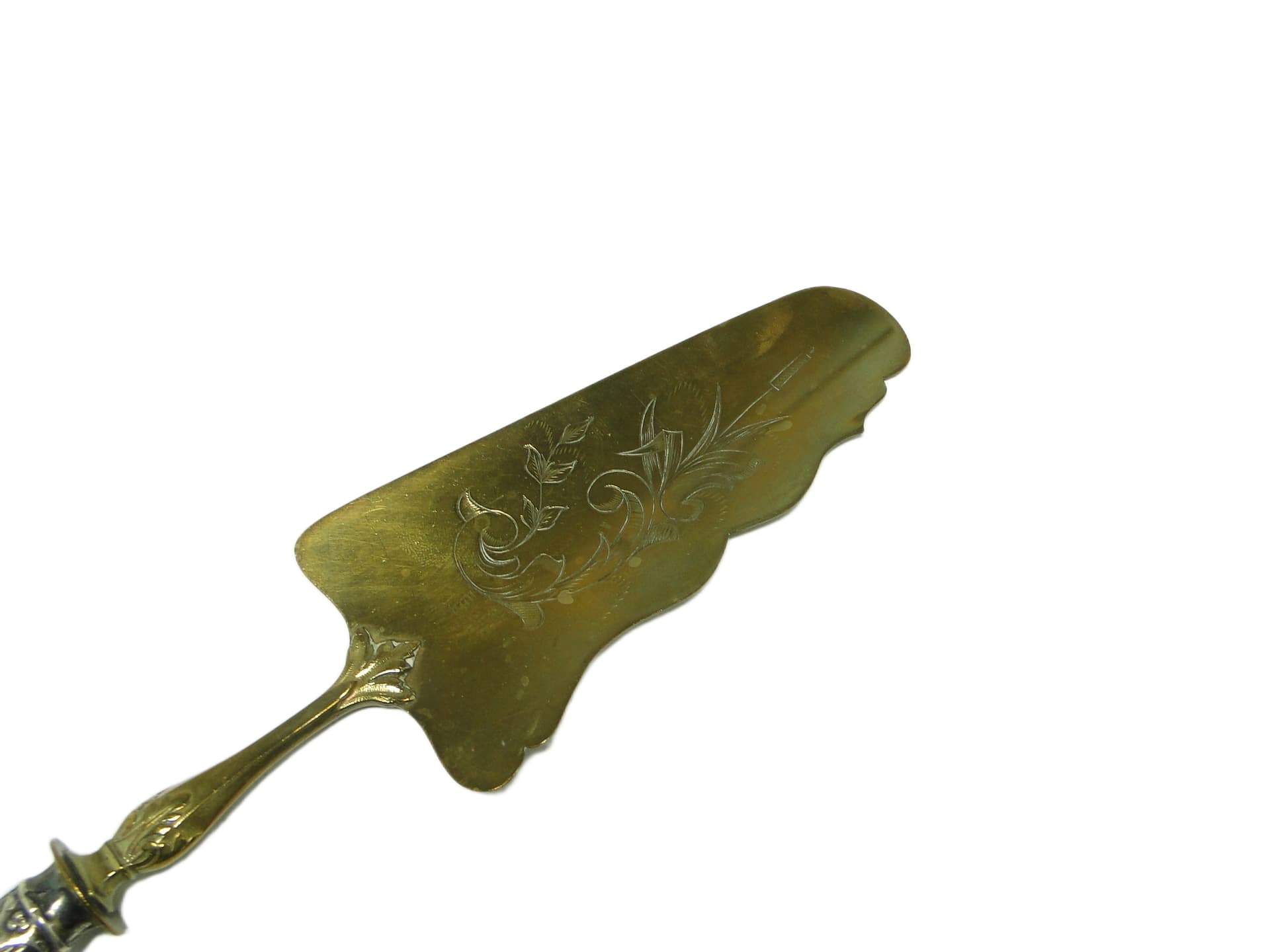 Cake server, Art Nouveau, gilded brass, silver, France, early 20th c. - 96395