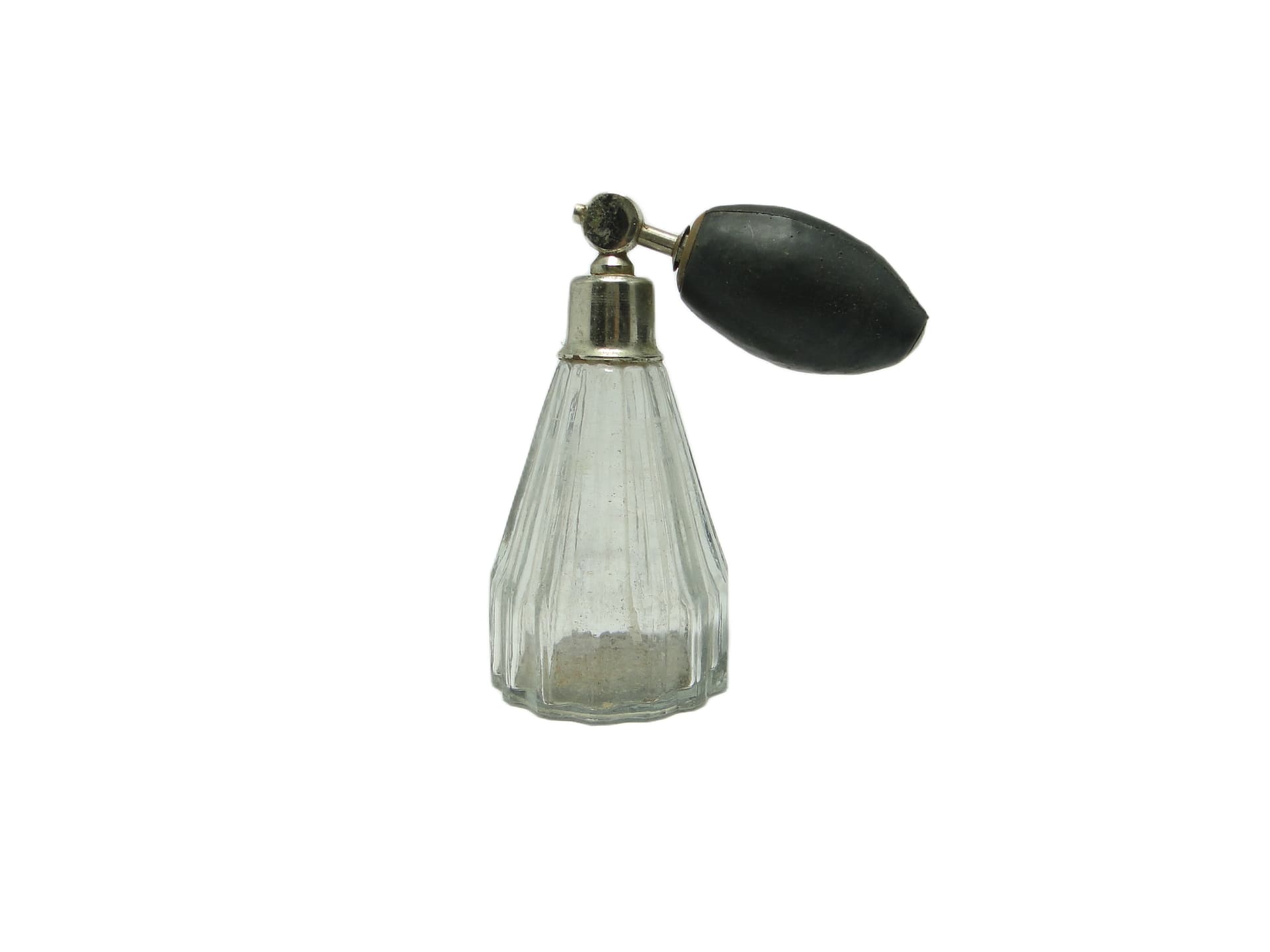 Flakon na perfumy z atomizerem, Art Deco, szkło transparentne, Polska, lata 50.