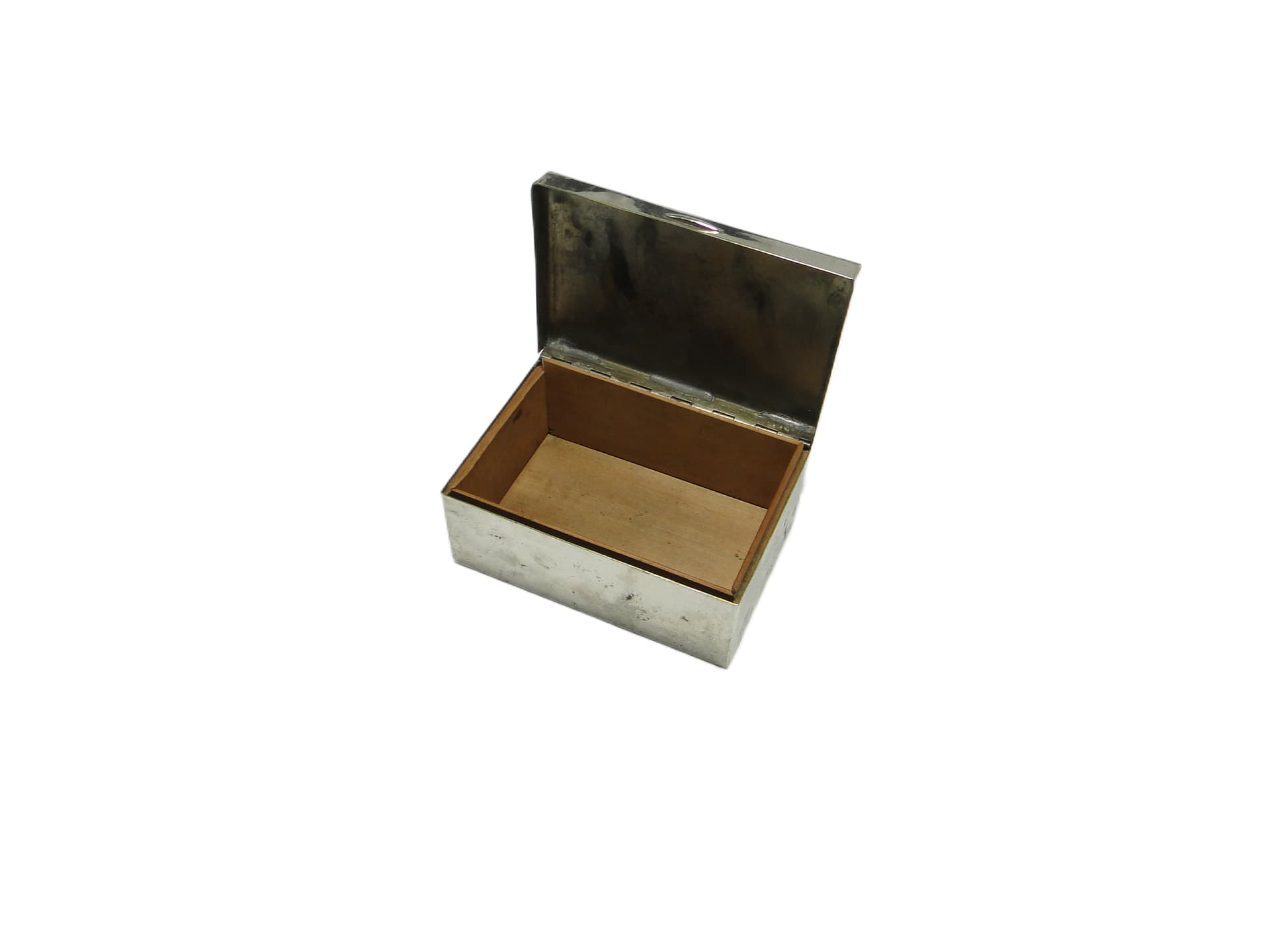 Humidor Art Deco, mosiądz chromowany, Polska, lata 50. - 96449