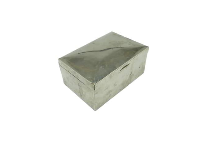 Humidor Art Deco, mosiądz chromowany, Polska, lata 50. - WYMIARY