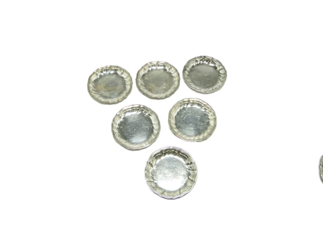 Komplet podstawek pod kieliszki Art Deco, mosiądz srebrzony, Niemcy, lata 50. - WYMIARY