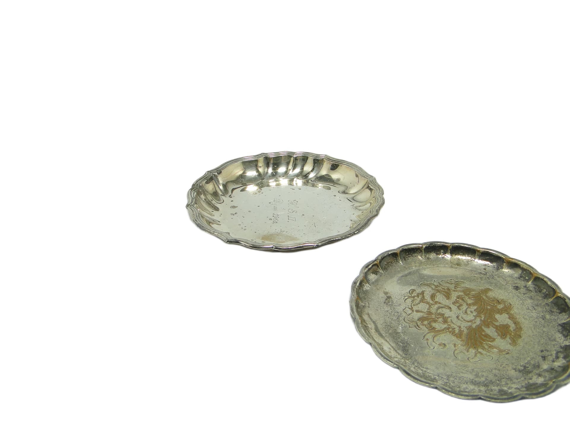 Art Deco coaster set, silver-plated brass, Germany, 1950s. - 96461