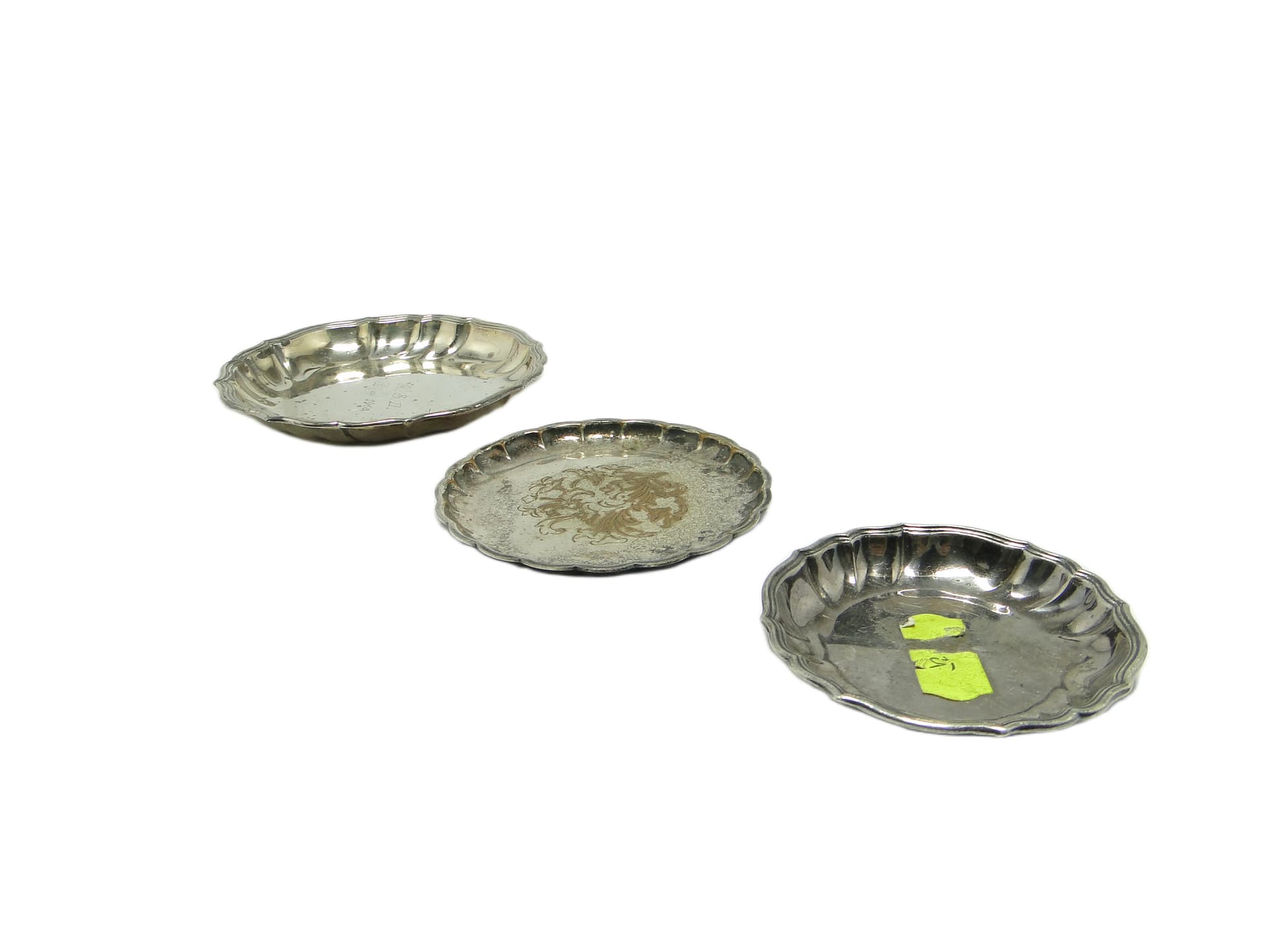 Art Deco coaster set, silver-plated brass, Germany, 1950s. - 96459