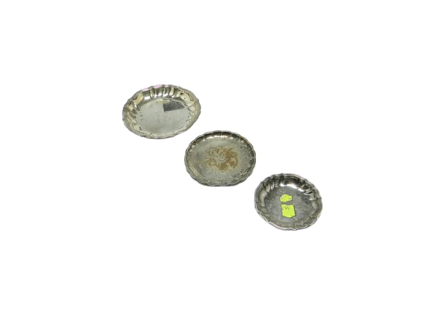 Zestaw podstawek Art Deco, mosiądz srebrzony, Niemcy, lata 50.