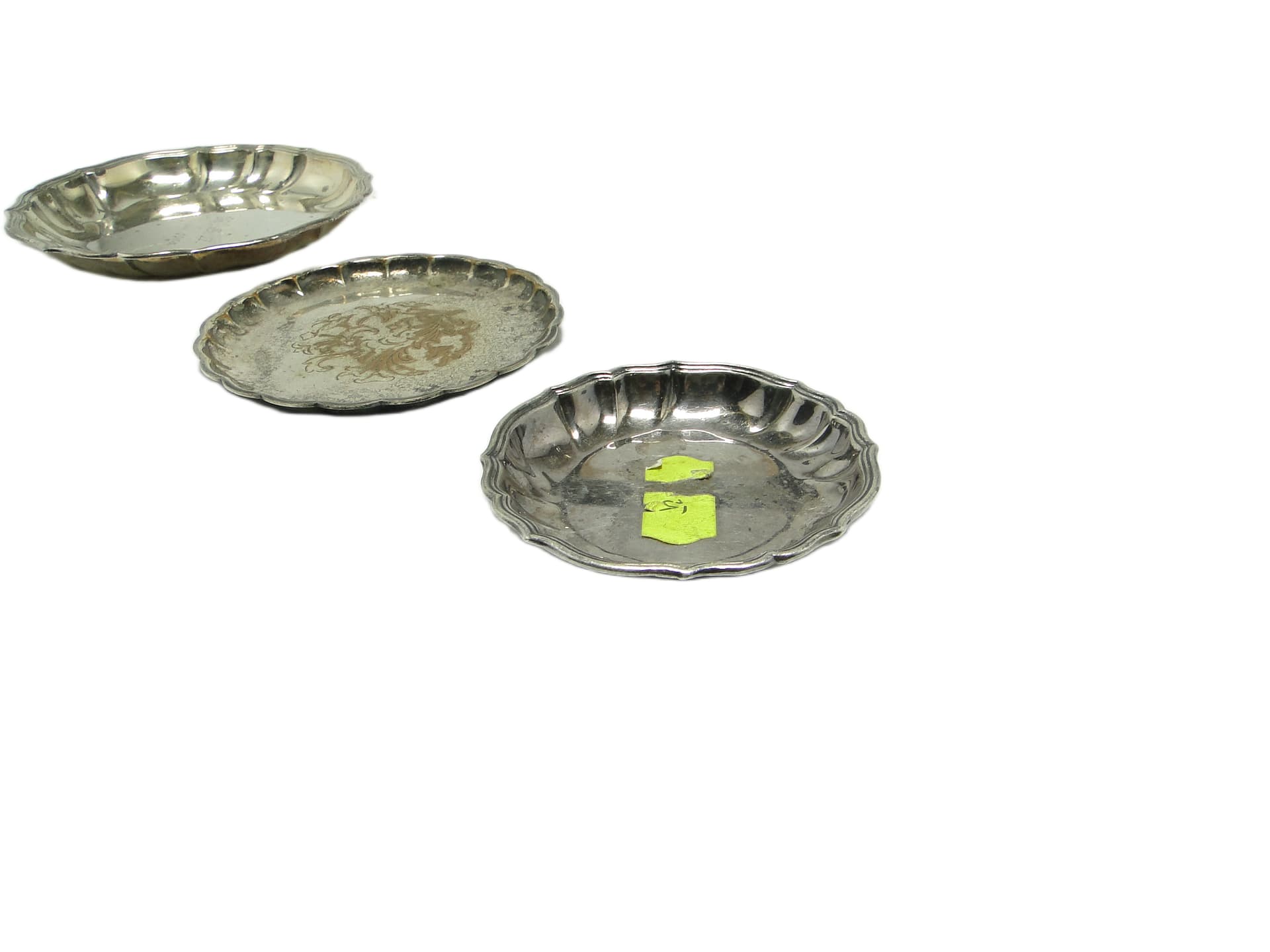 Art Deco coaster set, silver-plated brass, Germany, 1950s. - 96460