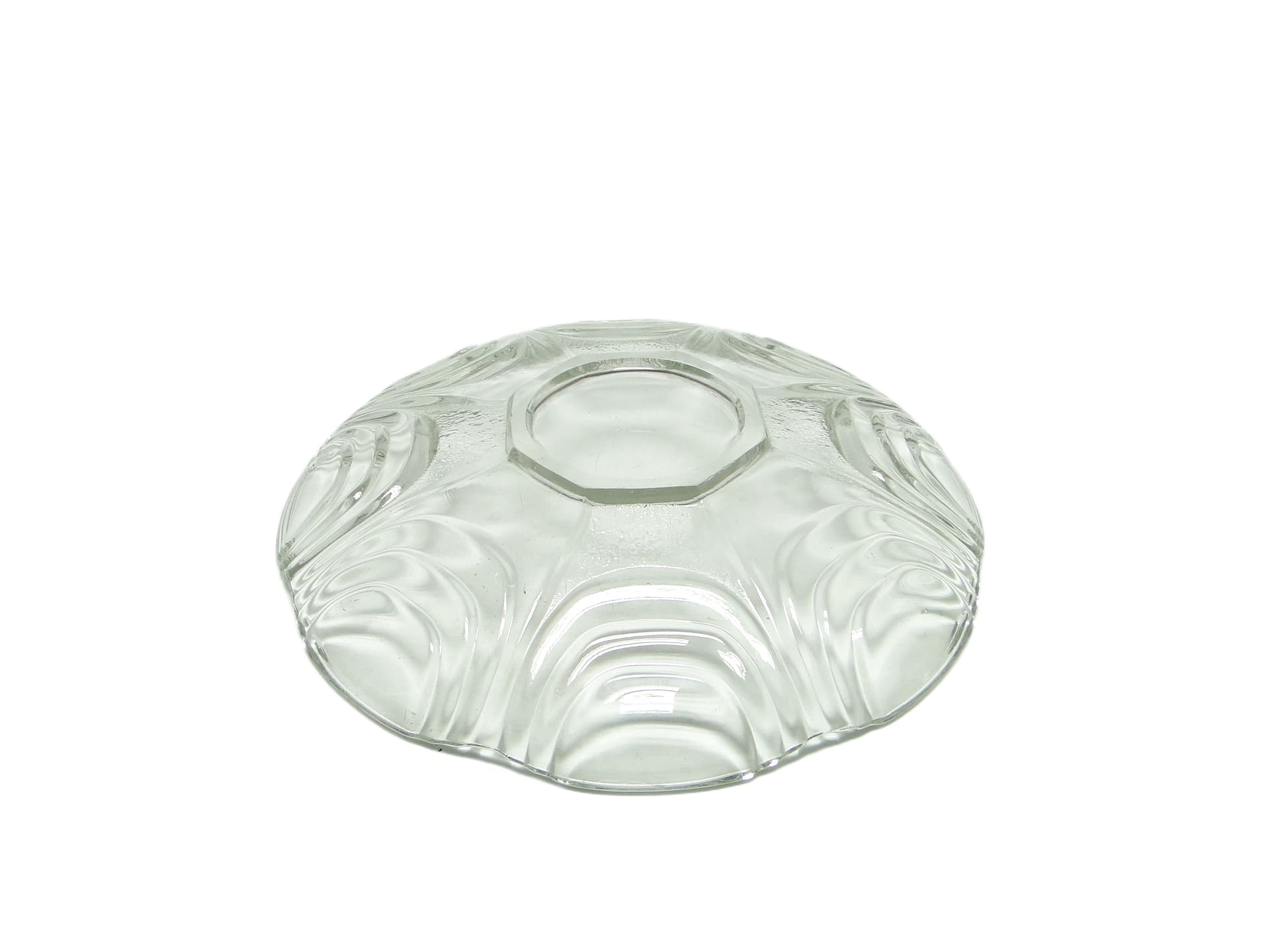 Platter, Modernism, transparent glass, Huta Hortensja, Poland, 1950s. - 96507