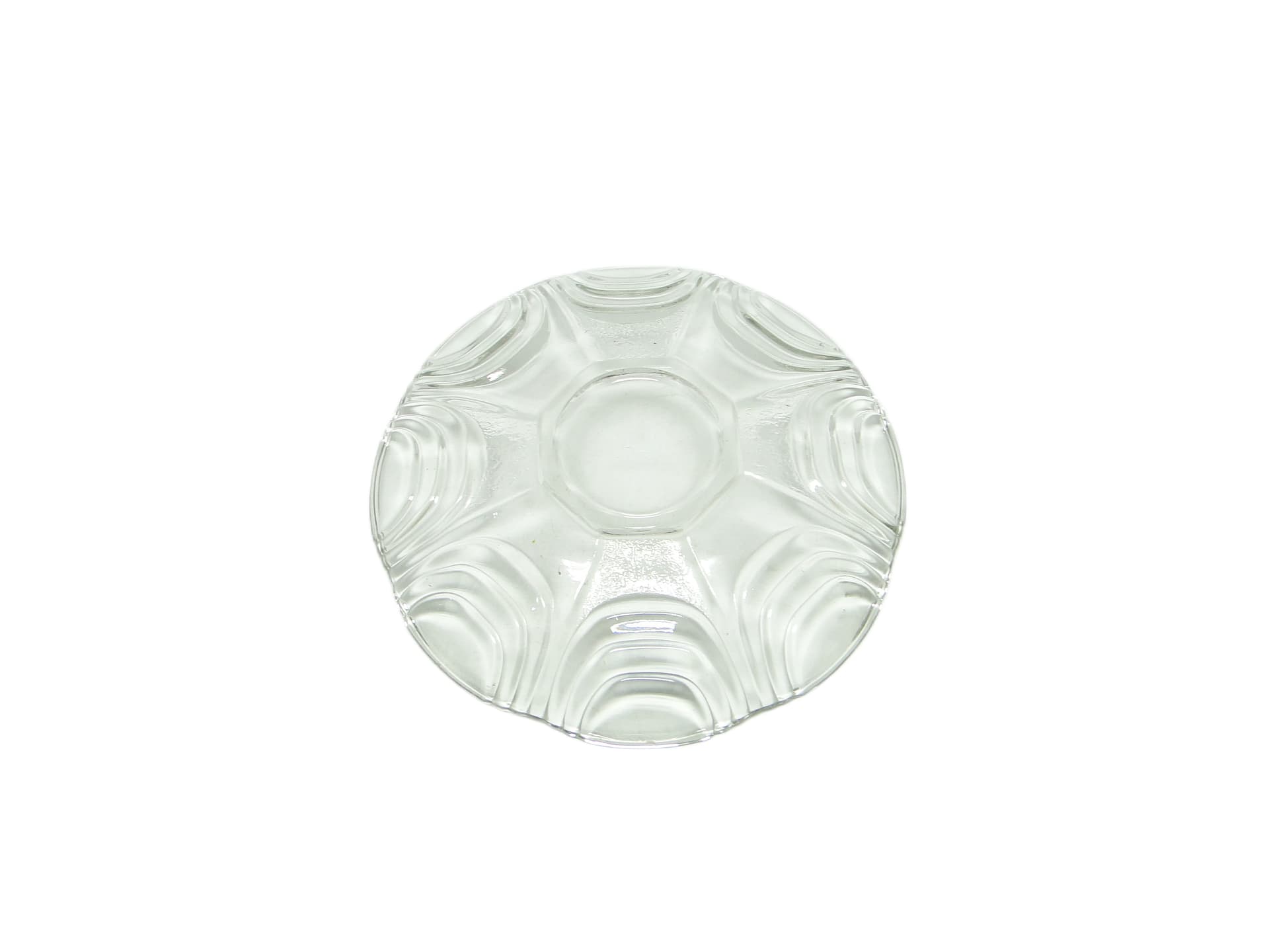 Platter, Modernism, transparent glass, Huta Hortensja, Poland, 1950s. - 96505