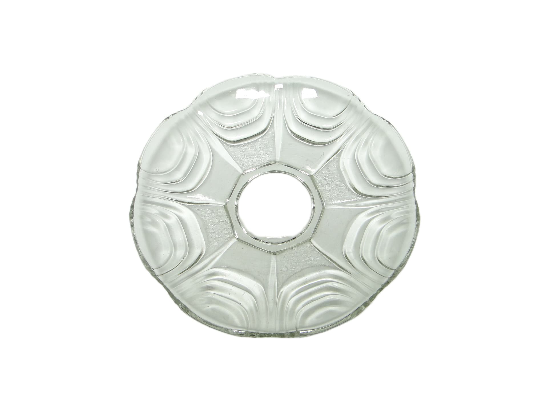 Platter, Modernism, transparent glass, Huta Hortensja, Poland, 1950s. - 96504