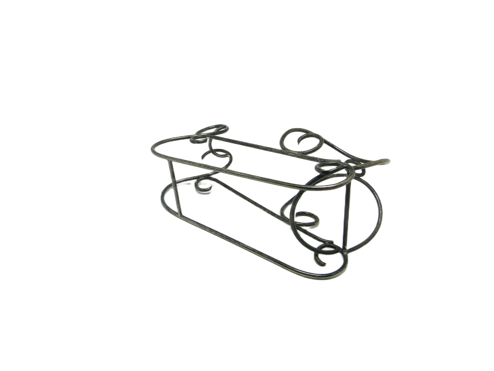 Stojak na butelkę do szampana, art déco, mosiądz srebrzony, Belgia, lata 30. - 96641